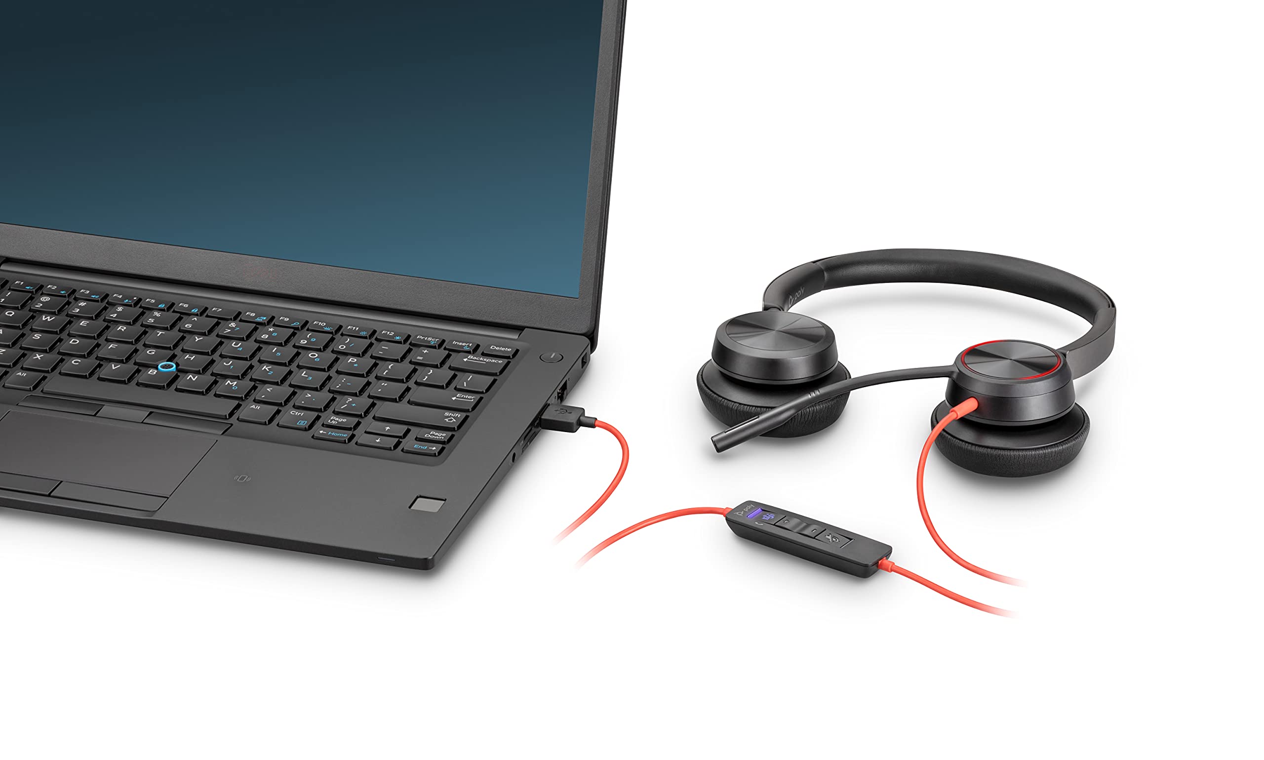 Plantronics Poly - Blackwire 8225 Wired Headset with Boom Mic Dual-Ear (Stereo) Computer Headset - USB-A to Connect to Your PC/Mac - Active Noise Canceling-Works with Teams (Certified), Zoom &More