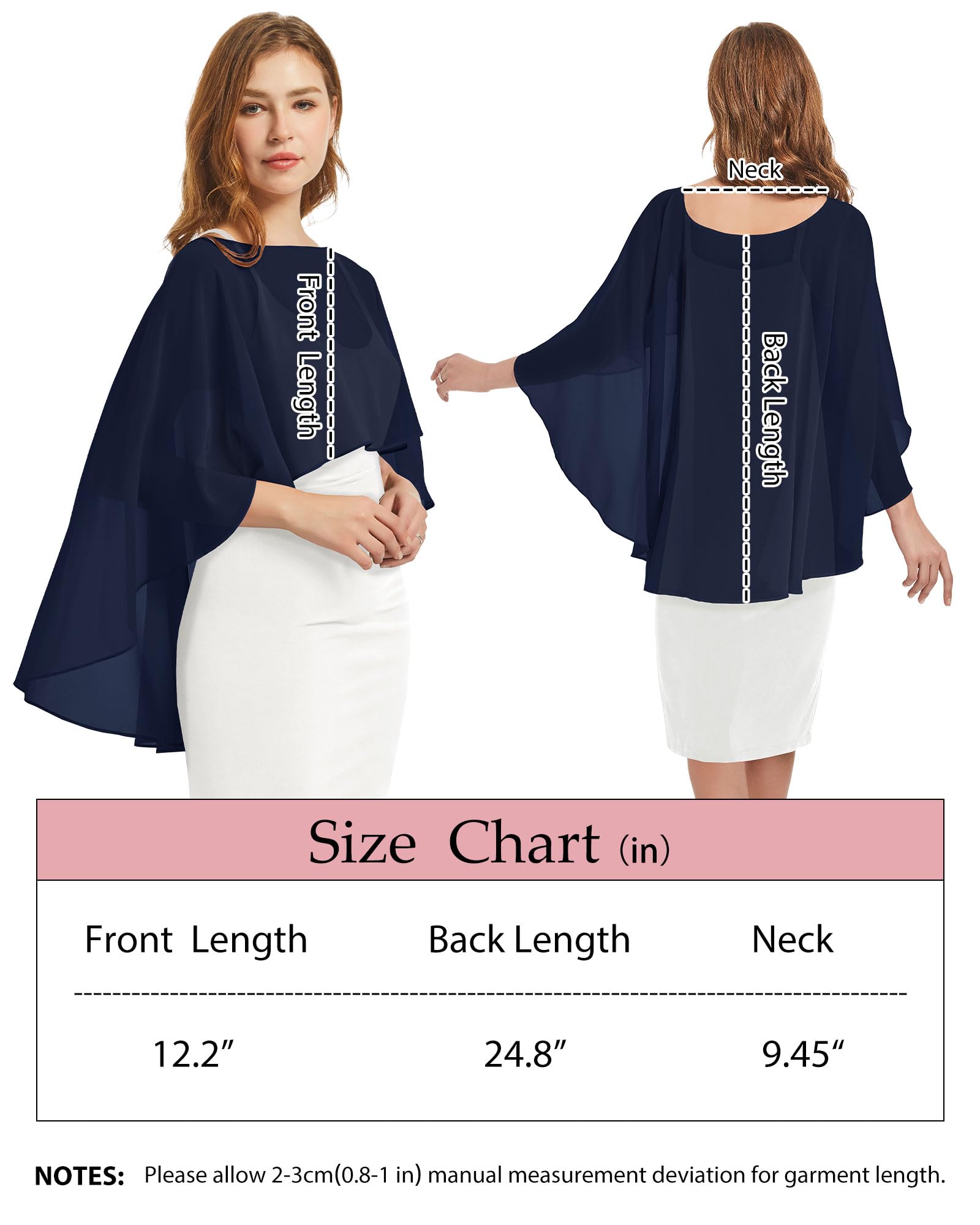 Womens Capelets Shawls and Wraps for Evening Dress Chiffon Capes Wedding Cover Up