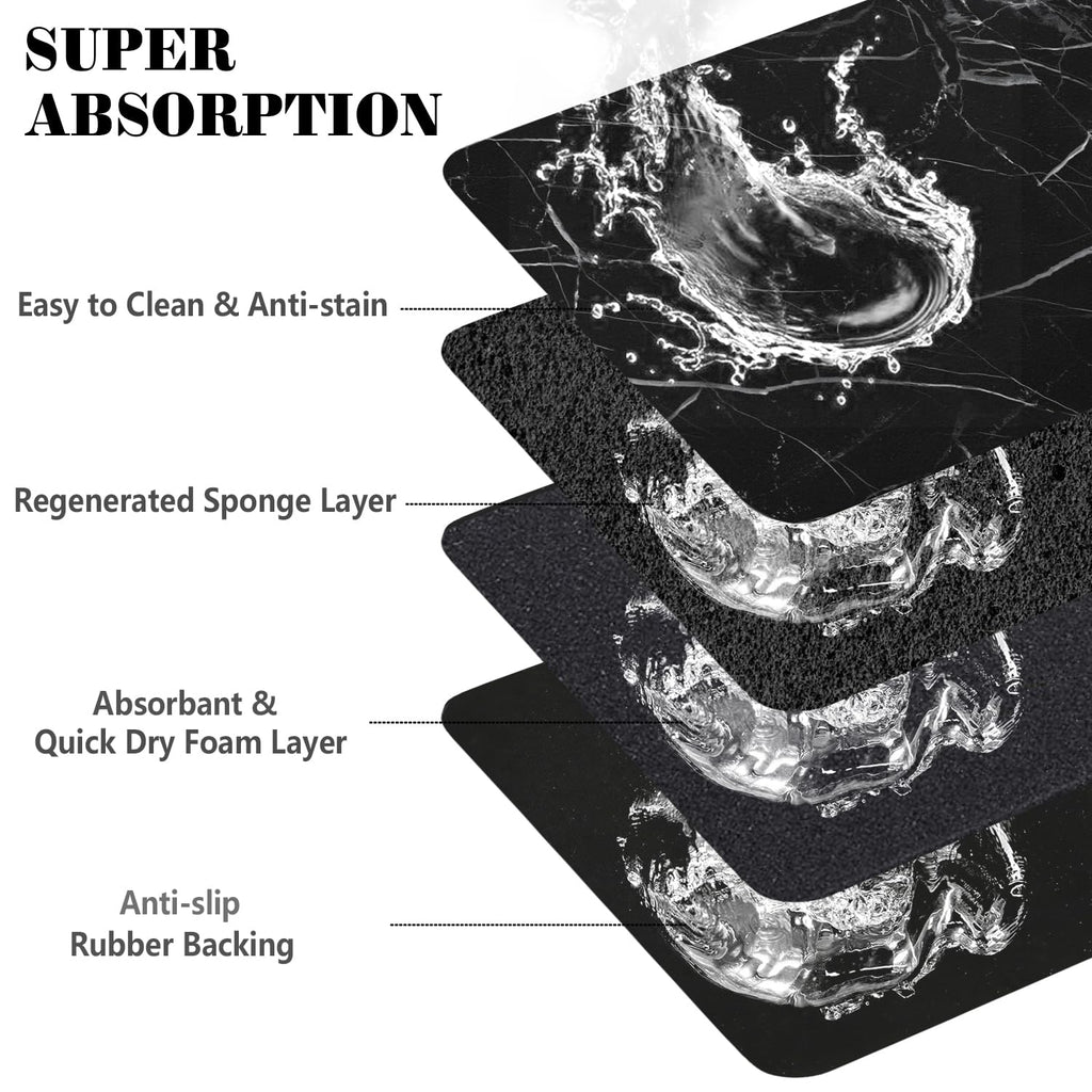 Dog Food Mats for Floors Absorbent, Pet Cat Food Mat - Quick Dry Dog Bowl Mats for Food and Water, Eco-Friendly Boho Pet Supplies