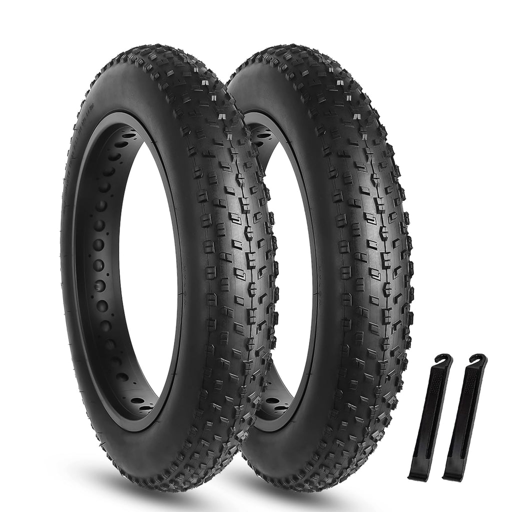 Hycline Fat Bike Replacement Tire: 20x4.0/26x4.0 Inch High-Performance Wear-Resistant Folding MTB Bicycle Tires, All-Terrain High-Density for Street or Trail Riding