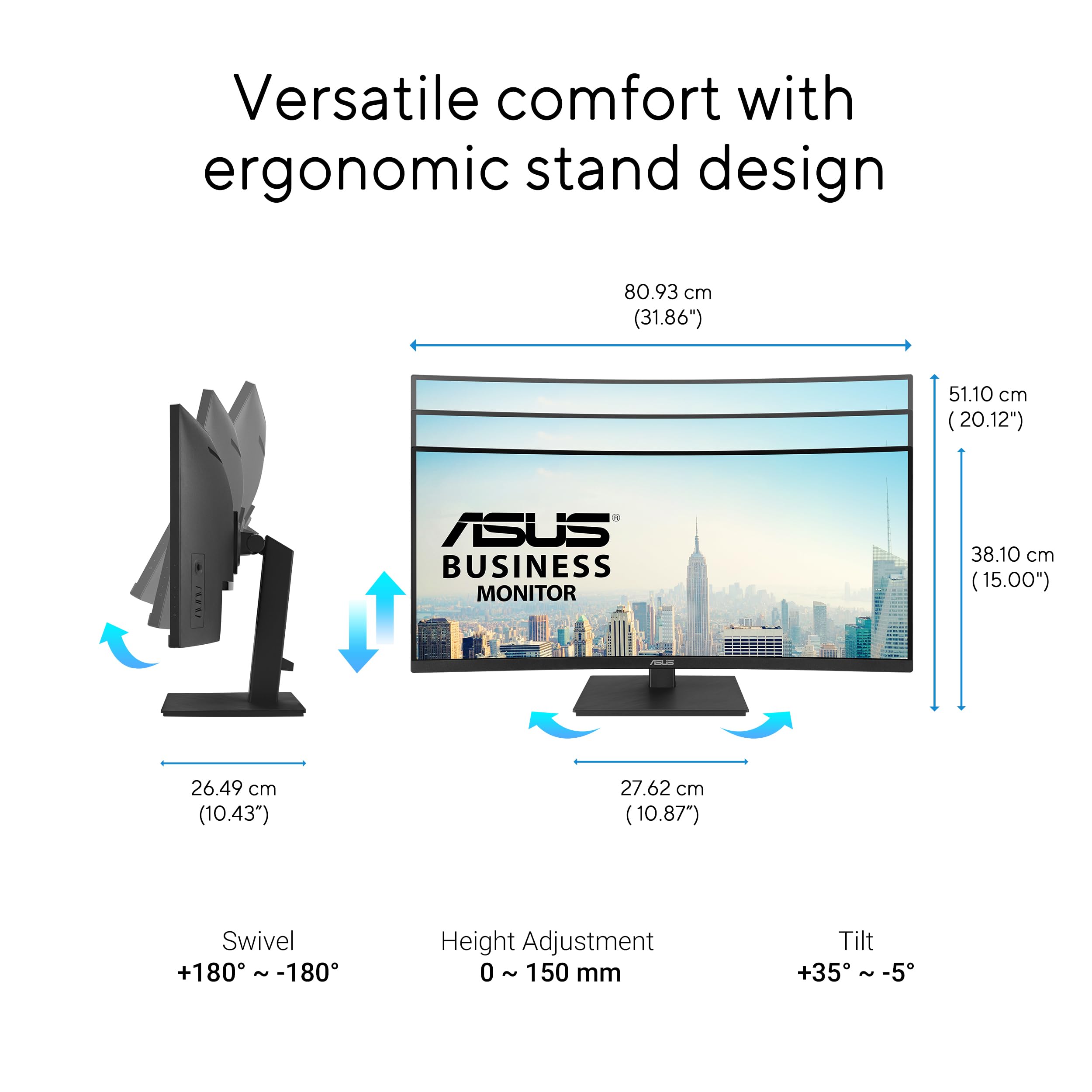 ASUS 22” Eye Care Monitor (VP229QF) – 100Hz, IPS, Full HD, 99% sRGB, Frameless, Adaptive-Sync, DisplayPort, HDMI, Low Blue Light, Flicker Free, Wall Mountable, 3 yr Warranty