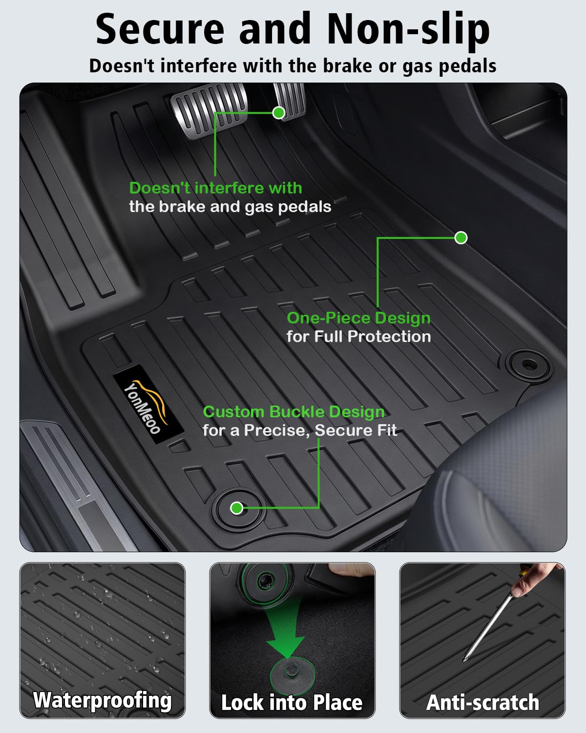 Floor Mats & Cargo Mat & Backrest Mat Custom for Toyota RAV4 Hybrid 2026 (Not for Cargo Area with Subwoofer) (Not for Phev), Door Sill Guards, All Weather TPE Floor Liners for RAV-4 2026 Accessories
