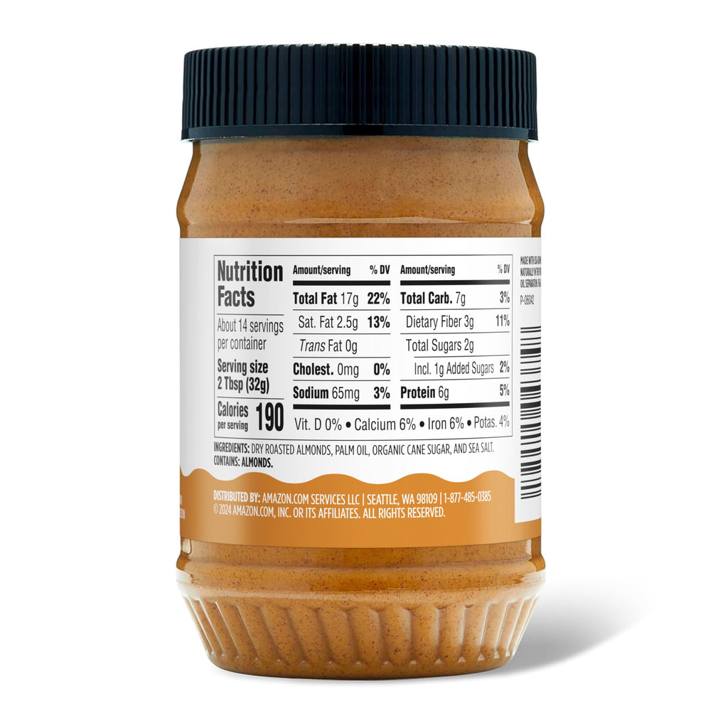 Amazon Grocery, Creamy Almond Butter, 16 Oz