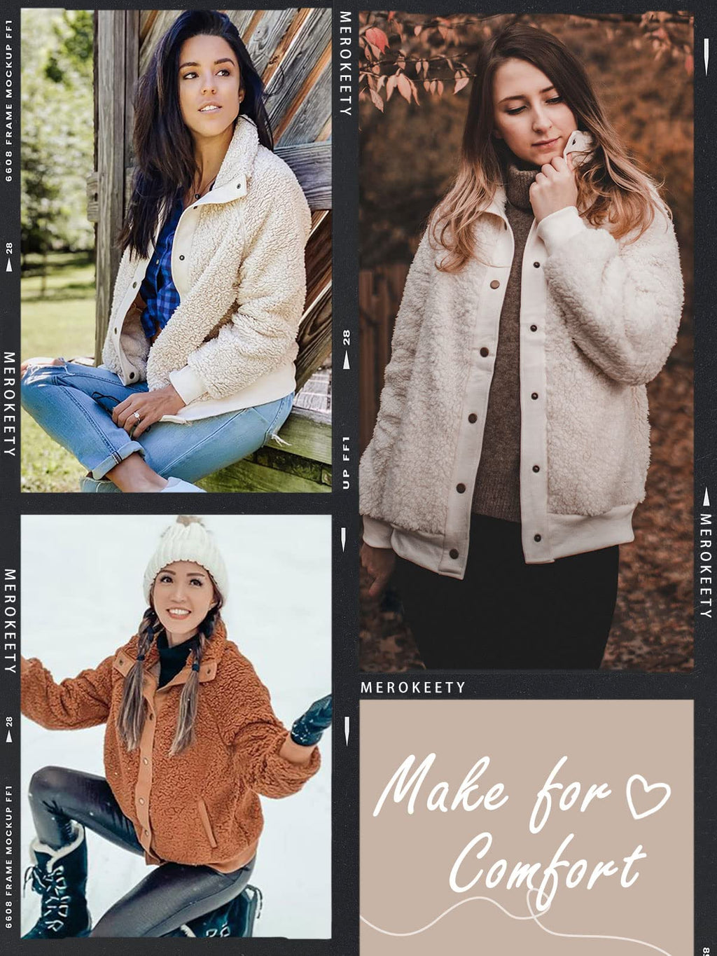MEROKEETY Womens Fleece Sherpa Jacket Fall Winter Coats 2026 Fuzzy Button Down Warm Outerwear with Pockets