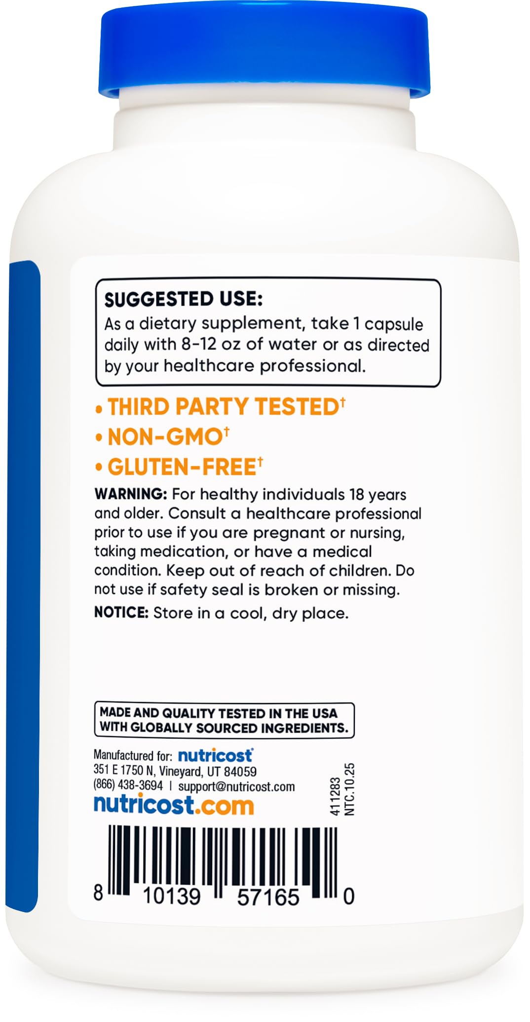 Nutricost N-Acetyl L-Cysteine (NAC) 600mg, 30 Vegan Capsules - GMO Free, Gluten Free, Vegetarian Caps