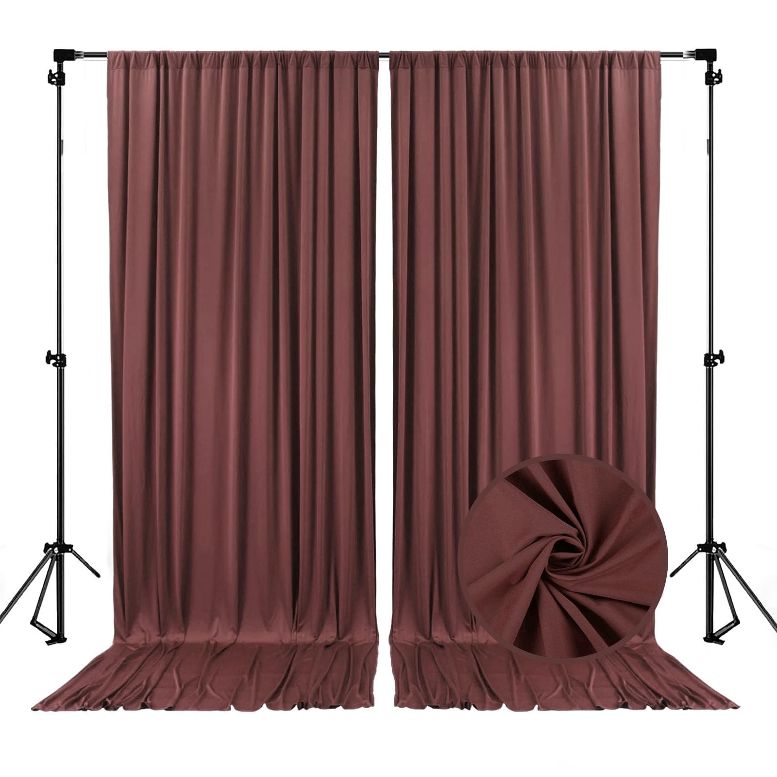 10 x 10 Feet Black A Backdrop Curtain for Partie, Background Curtains for Photoshoot, Birthday, Wedding, Halloween, Thanksgiving, Christmas, New Year Party Decorations 5Ft x 10Ft, 2 Panels