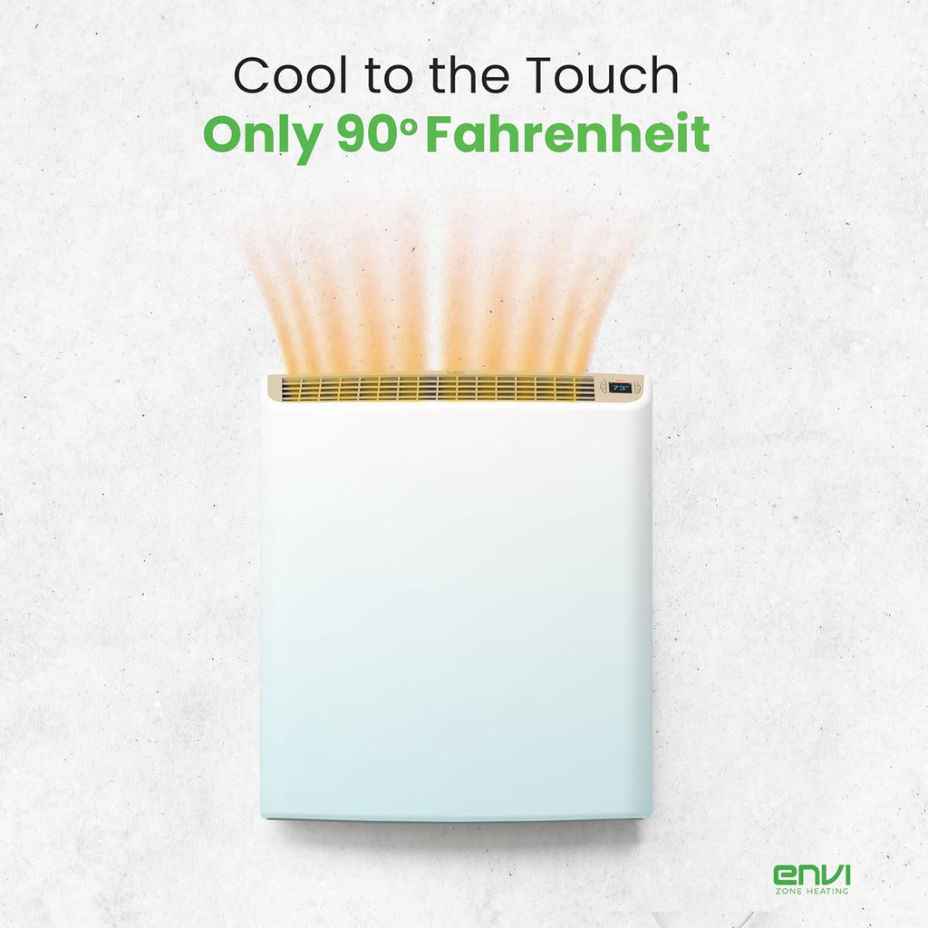 Smart EnviMAX 1000W Wi-fi Plug-in Electric Wall Heater - Energy Efficient Smart Heaters for Large Rooms - App Controlled Electric Heater with Thermal Shut Off Switch - Works with Alexa & Google Home