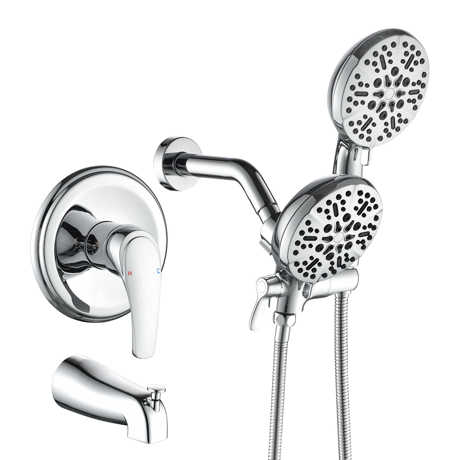 Shower Tub Kit Tub Shower Faucet Combo Set Bathtub Faucet Set Shower System with Tub Spout Shower Valve and Trim Kit Shower Fixtures Brushed Gold