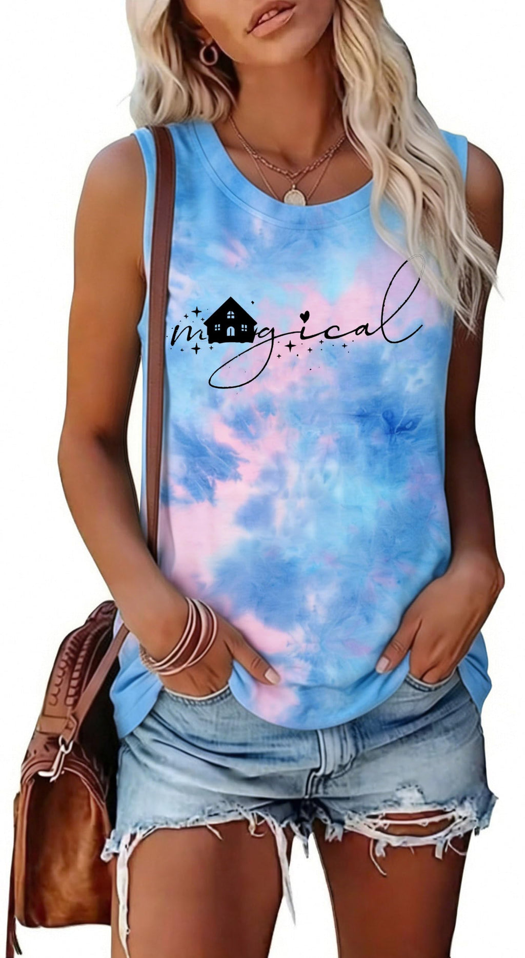 Magic Castle Tank Women Magic Kingdom Graphic Vest Summer Casual Vacation Sleeveless Tanks Tops
