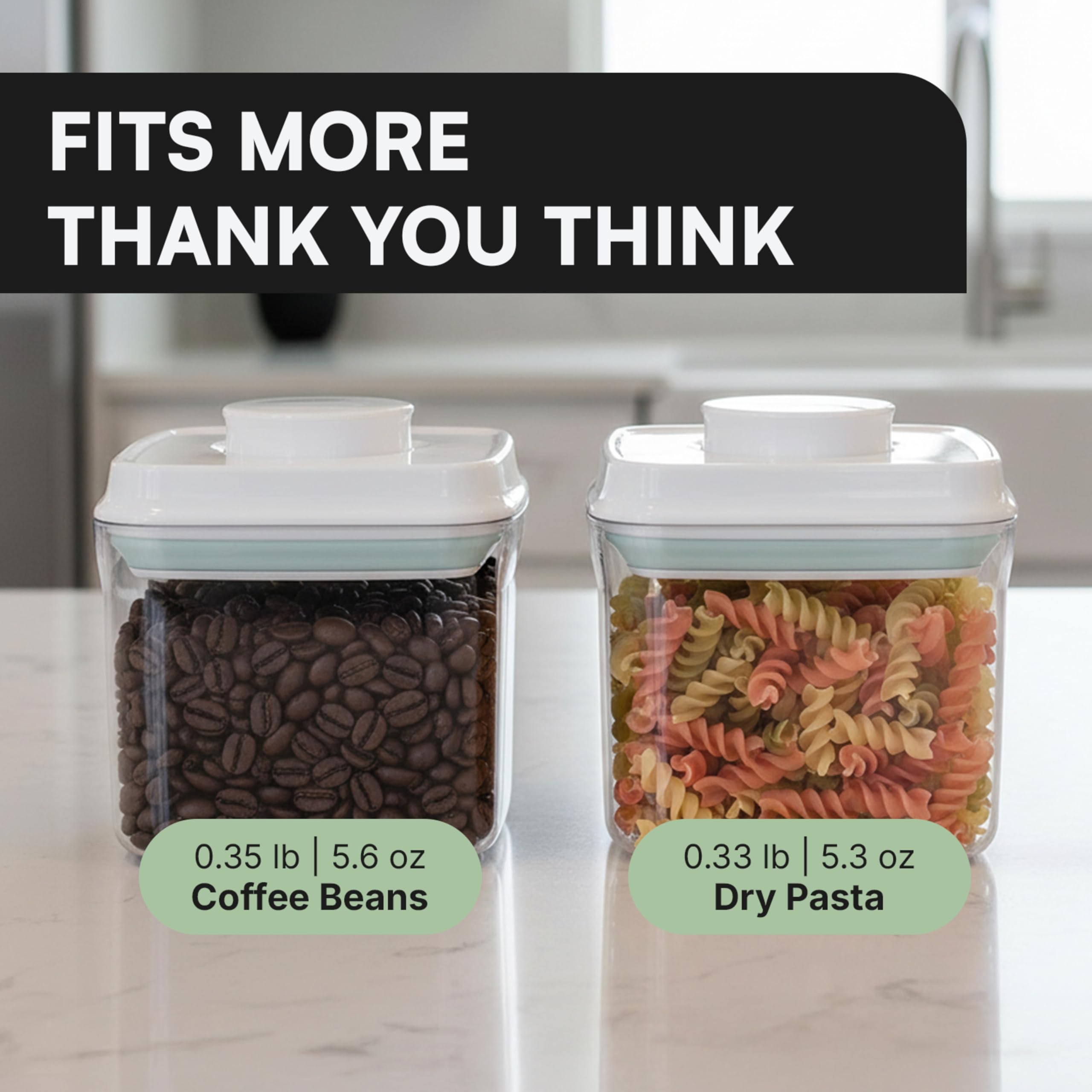 Bop Top Airtight Food Storage Containers with Lid 13.5 Cups / 108 oz | Kitchen Canister Sets | Air Tight Pantry Container | Pop Top Dry Food Storage Containers for Snacks, Sugar, Flour, Baking, Pasta