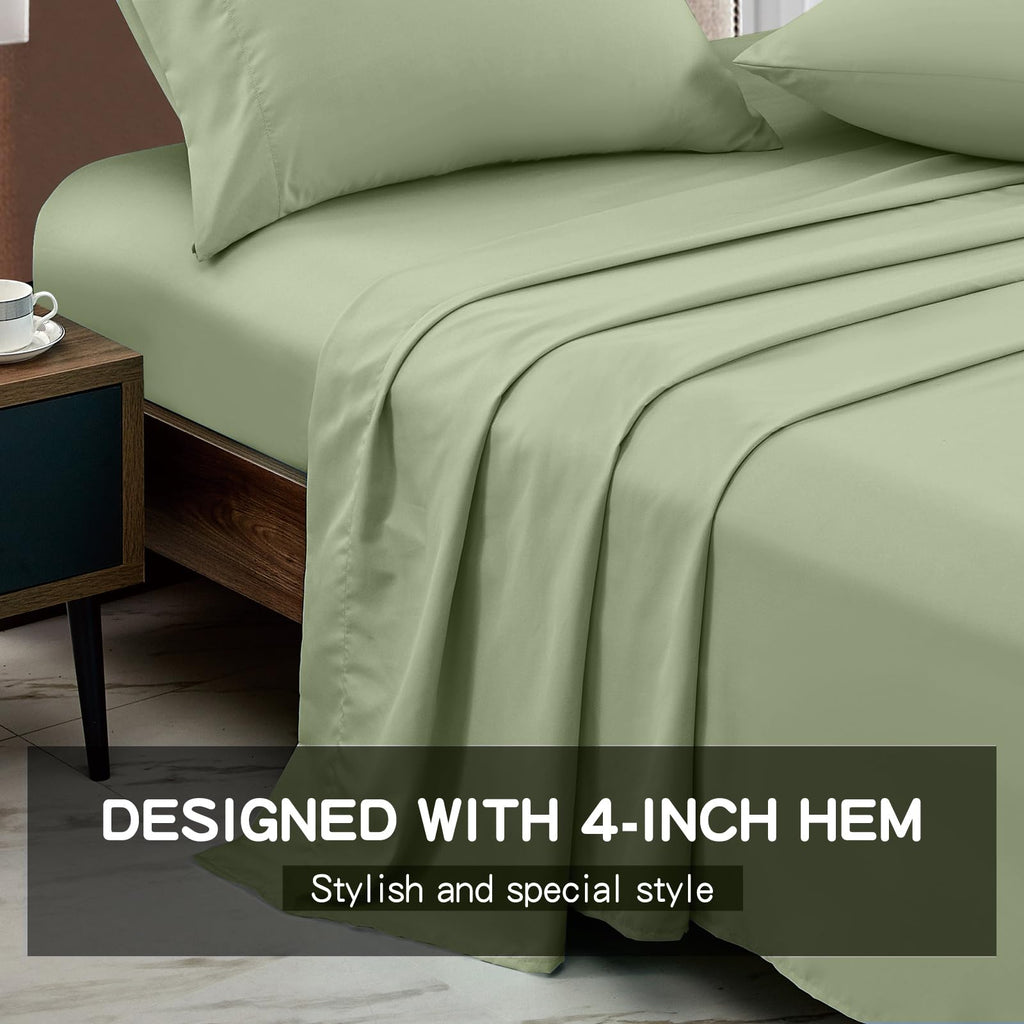 FreshCulture Twin XL Flat Sheet - Hotel Quality Twin XL Flat Sheet Only - Brushed Microfiber Top Sheet - Ultra Soft & Breathable - Wrinkle-Free - Easy Care - Single Flat Sheet (Twin XL, Beige)