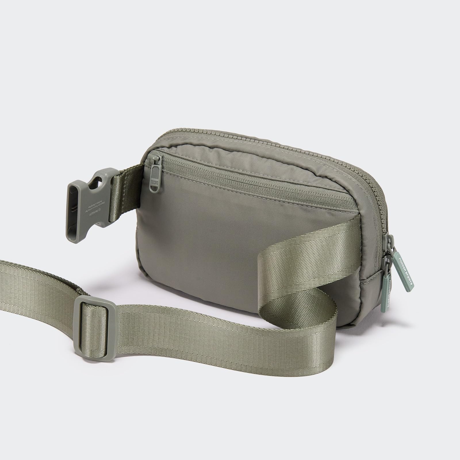 Pander Two Way Zipper Fanny Pack Nylon Everywhere Belt Bag for Women, Water Repellent Waist Packs, Crossbody Bags with Adjustable Strap (Black).