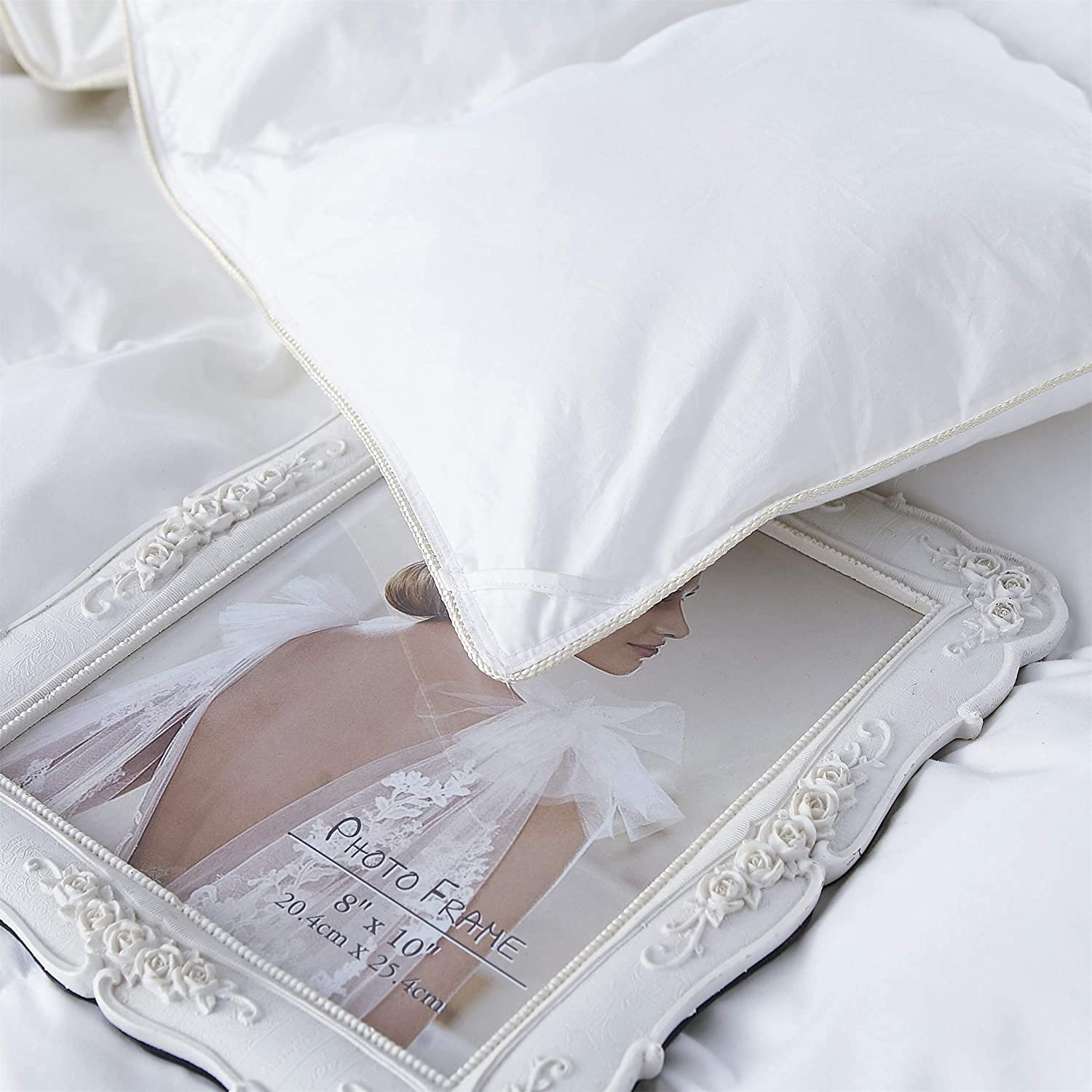 Luxurious All-Season Luxury Siberian Goose Down Pinch Pleated Comforter Duvet Insert 1200 Thread Count 120 X 98 inches, 100% Egyptian Cotton Down Feather Comforter (Palatial King, White)