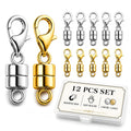 12 Pack Magnetic Necklace Clasps and Closures. Necklace Jewelry Extender with Strong Magnet. for Jewelry Necklace Bracelet Making. Gold and Silver Plating (12Pcs | Gold Cylinder)