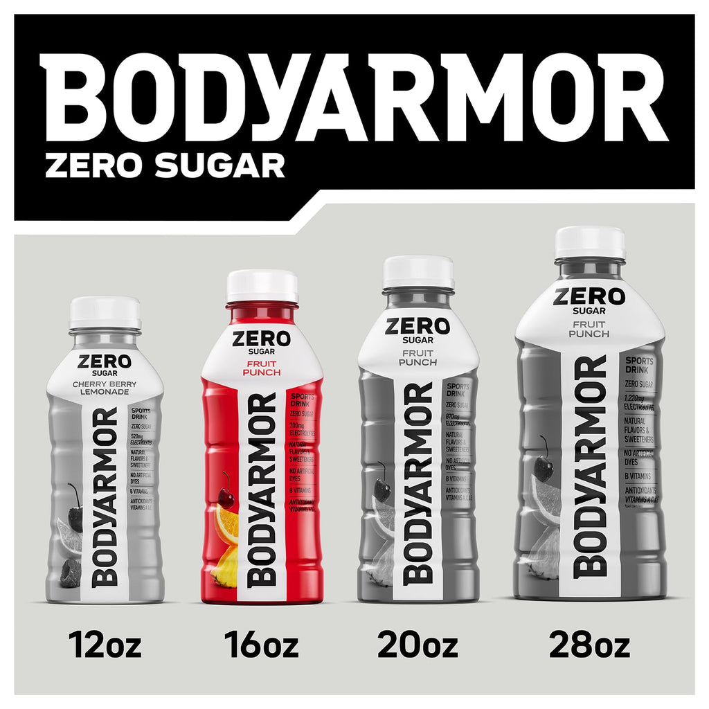 BODYARMOR Lyte Sports Drink Low-Calorie Beverage, Blueberry Pomegranate, Coconut Water Hydration, Natural Flavors with Vitamins, Potassium-Packed Electrolytes, 16 Fl Oz (Pack of 12)