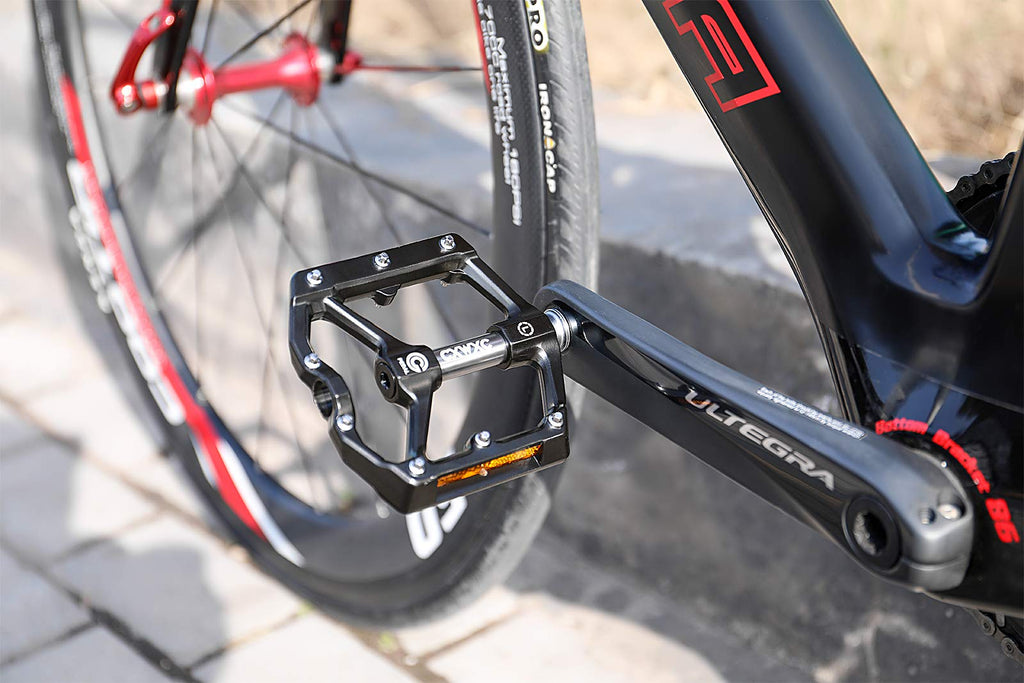 CXWXC Road/MTB Bike Pedals - Aluminum Alloy Bicycle Pedals - Mountain Bike Pedal with Removable Anti-Skid Nails