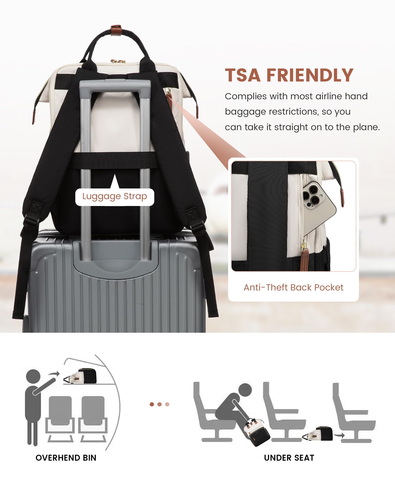 LOVEVOOK Laptop Backpack for Women, 15.6 inch Waterproof Nurse Bag Teacher Work Backpack Purse for Women, Travel Computer Backpack for College Office Business Ladies