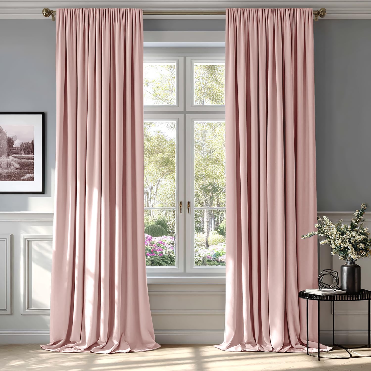 MIULEE Black Velvet Curtains Thermal Insulated Blackout Halloween Curtain Drapes for Bedroom Living Room Darkening 63 Inches Long Curtains Panels Rod Pocket Set of 2