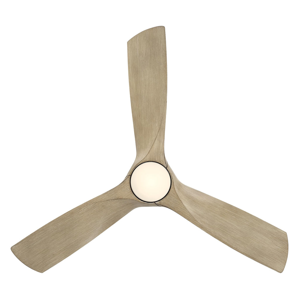 Modern Forms Zephyr Smart Indoor and Outdoor 3-Blade Ceiling Fan 52in Bronze/White Oak with Adjustable CCT 2700K-3000K-4000K-5000K LED Light Kit and Remote Control