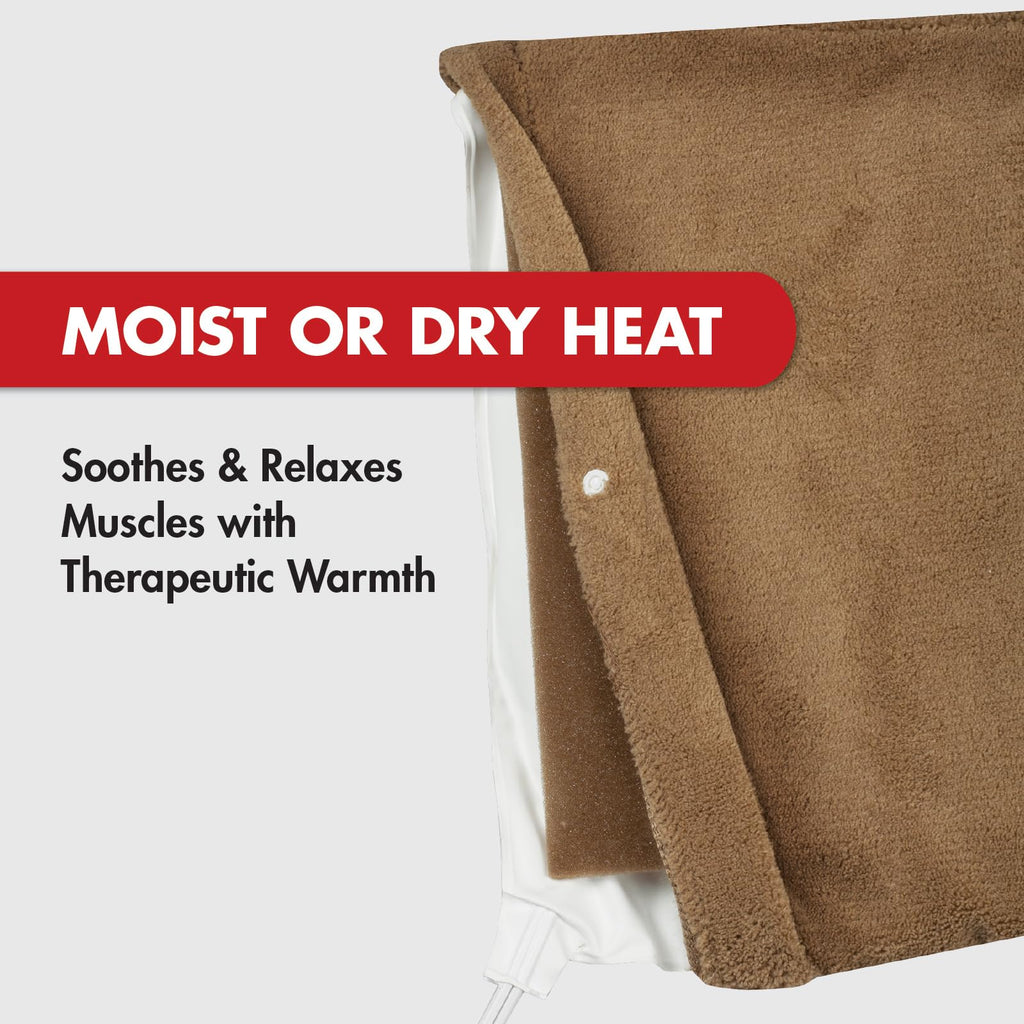 TheraCare Electric Heating Pad | Dry Heat Therapy | 4 Adjustable Heat Settings | 12" x 15" | Comfortable, Soft & Durable