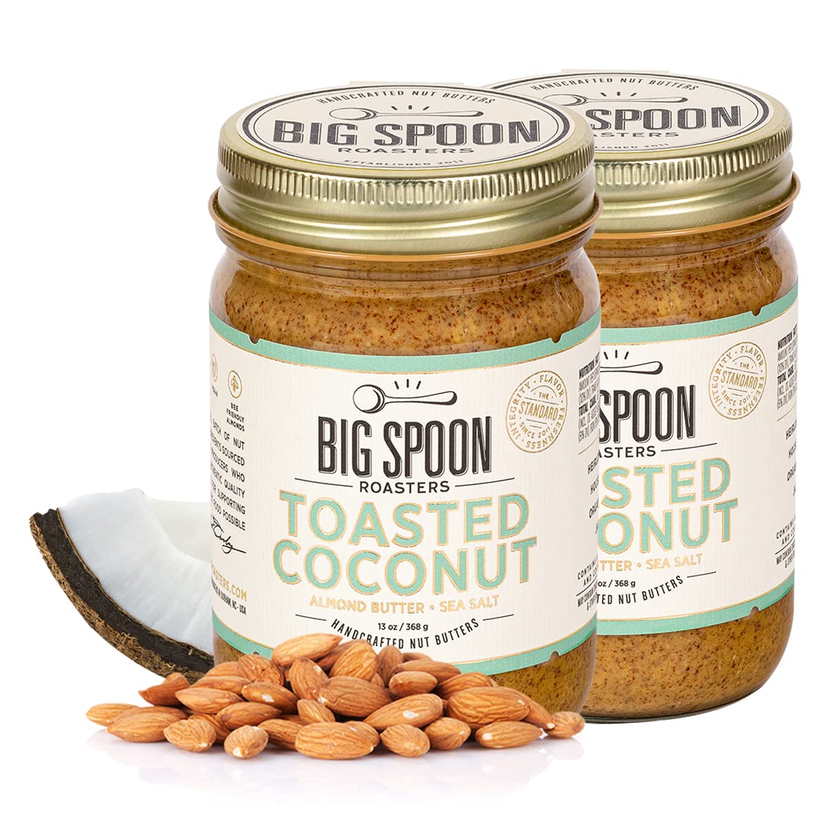 Big Spoon Roasters Carrot Cake Almond Butter With Sea Salt - Keto Friendly, Low Sugar Almond Butter - Crunchy & Bee-Friendly Almonds - Gourmet, Vegan Almond Nut Butter - 13 Ounces