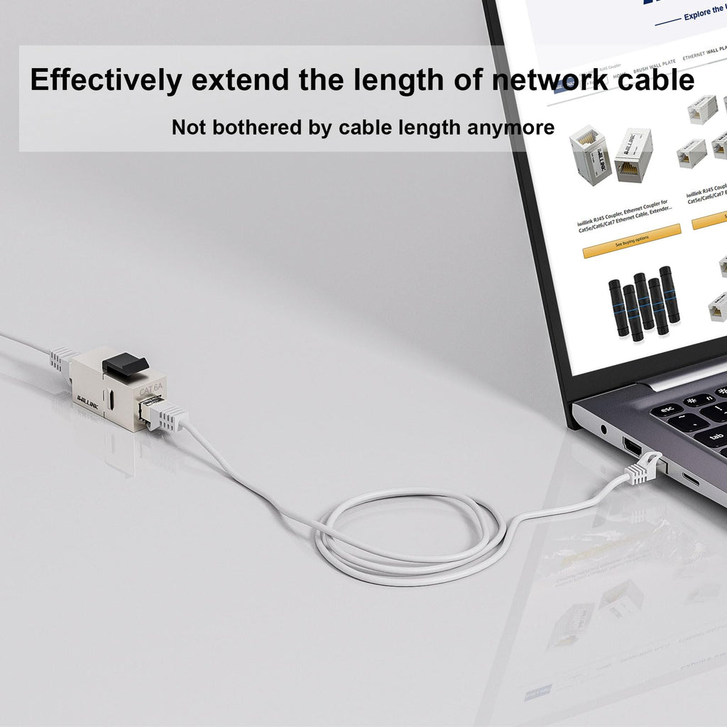 iwillink 10Gbps CAT6 Coupler RJ45 Keystone Shielded Coupler 10-Pack, Ethernet Coupler, Female to Female Keystone Jack, STP Keystone Insert for Cat6/Cat5e Cable
