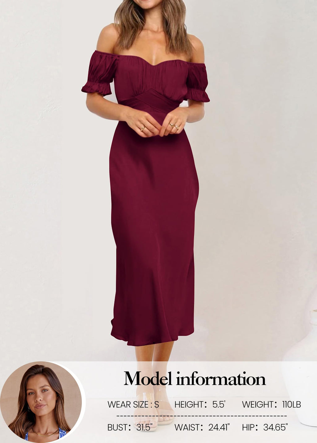 KIRUNDO Women's 2026 Spring Summer Satin Wedding Guest Midi Dress Off The Shoulder Wrap Party Cocktail Formal Prom Dresses