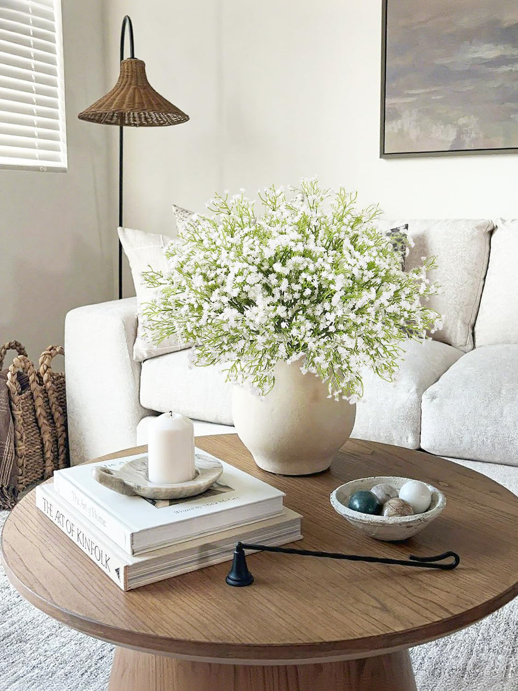 15 PCS Babys Breath Artificial Flowers Fake Babys Breath Flowers Artificial Bulk Blue Gypsophila Bouquets Real Touch Faux Flowers for Wedding Floral Arrangement Party Home Decoration