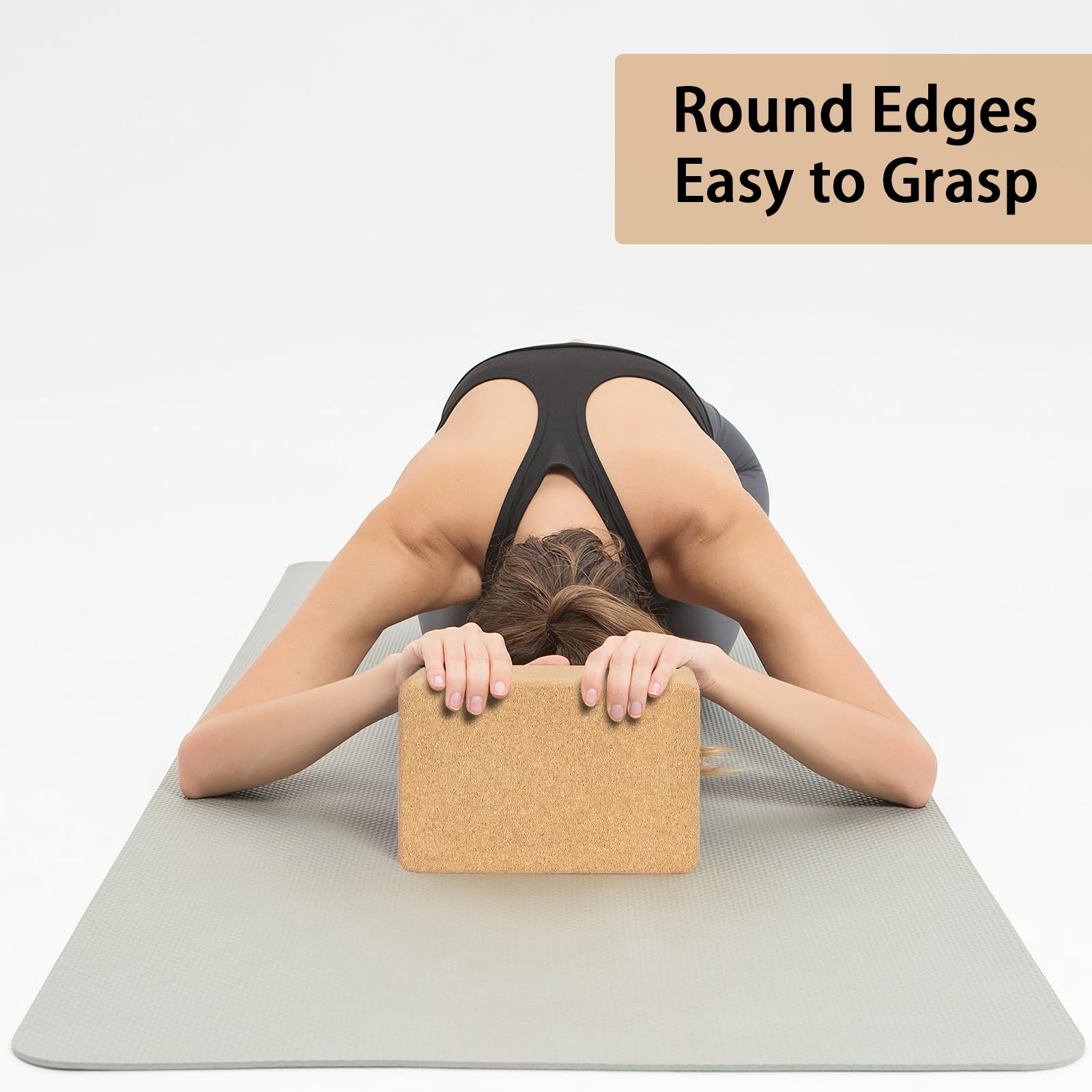 Hatha Yoga Cork Yoga Block, Natural Cork from Portuguese, Premium Brick, Eco-Friendly Yoga Accessories for Yoga, Pilates & Stretching