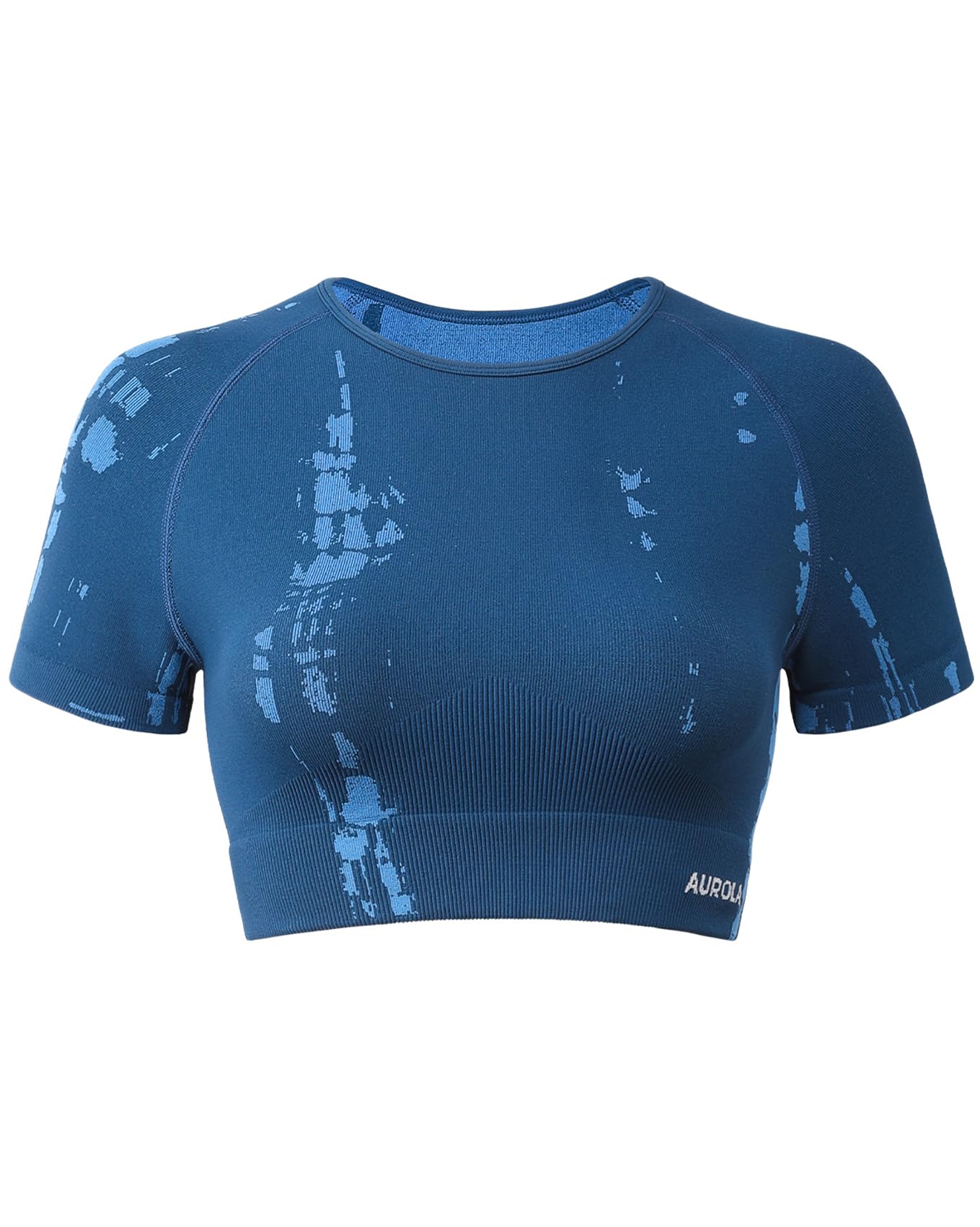AUROLA Serpent Snake Seamless Workout T-Shirts for Women,Short Sleeve Crop Top Gym Yoga Athletic Shirts Tee