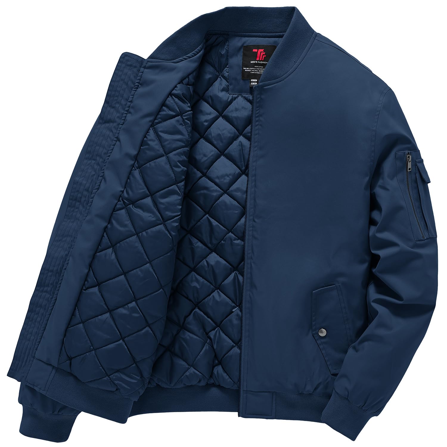 Gopune Men's Windproof Bomber Jacket Warm Water Resistant Windbreaker Winter Outwear Quilted Jackets Coats