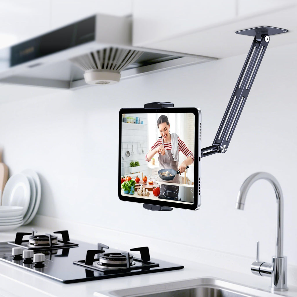 Tablet Wall Mount, Aluminum iPad Wall Mount Holder, 360° Rotation Adjustable Wall Holder Compatible with iPad Pro, Mini, Galaxy Tab, Surface Pro, Kindle, All 4.7-13" Tablets and Phones