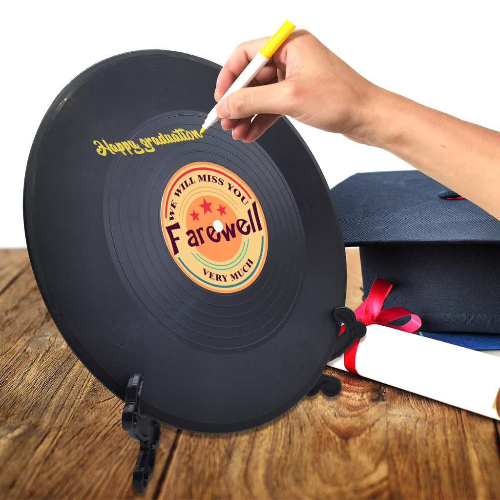 Vinyl Record Sweet 16 Birthday Decorations 11.6"X11.6", 16th birthday decorations Party Favor Sign Poster, 16th Birthday Guest Book Alternative, Great Sweet 16 Gifts for Girls or Boys (16 Years Old)