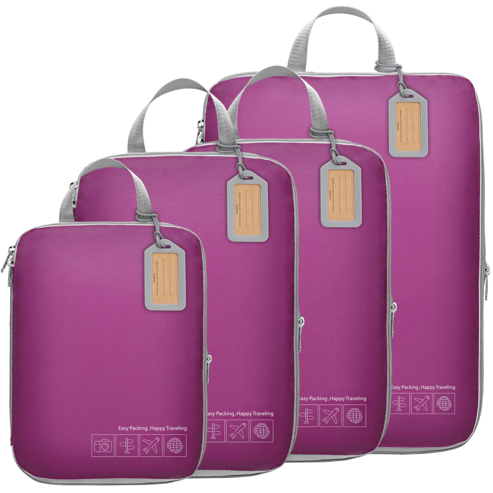 Cambond Compression Packing Cubes for Travel - Lightweight Expandable Travel Bags Luggage Organizers Travel Essentials Compression Cubes for Travel Space Saver for Carry on Suitcases Organizer