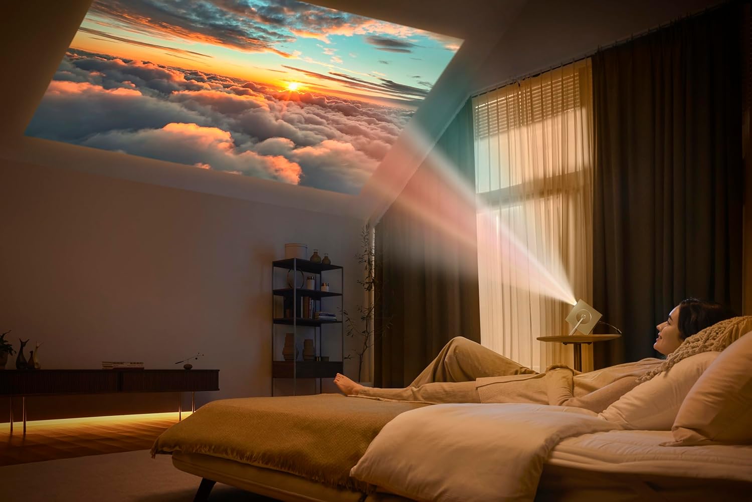 LG CineBeam Q HU710PB 4K Smart Portable Projector with Auto Screen Adjustment, Auto Focus, RGB Laser, Up to 154% DCI-P3