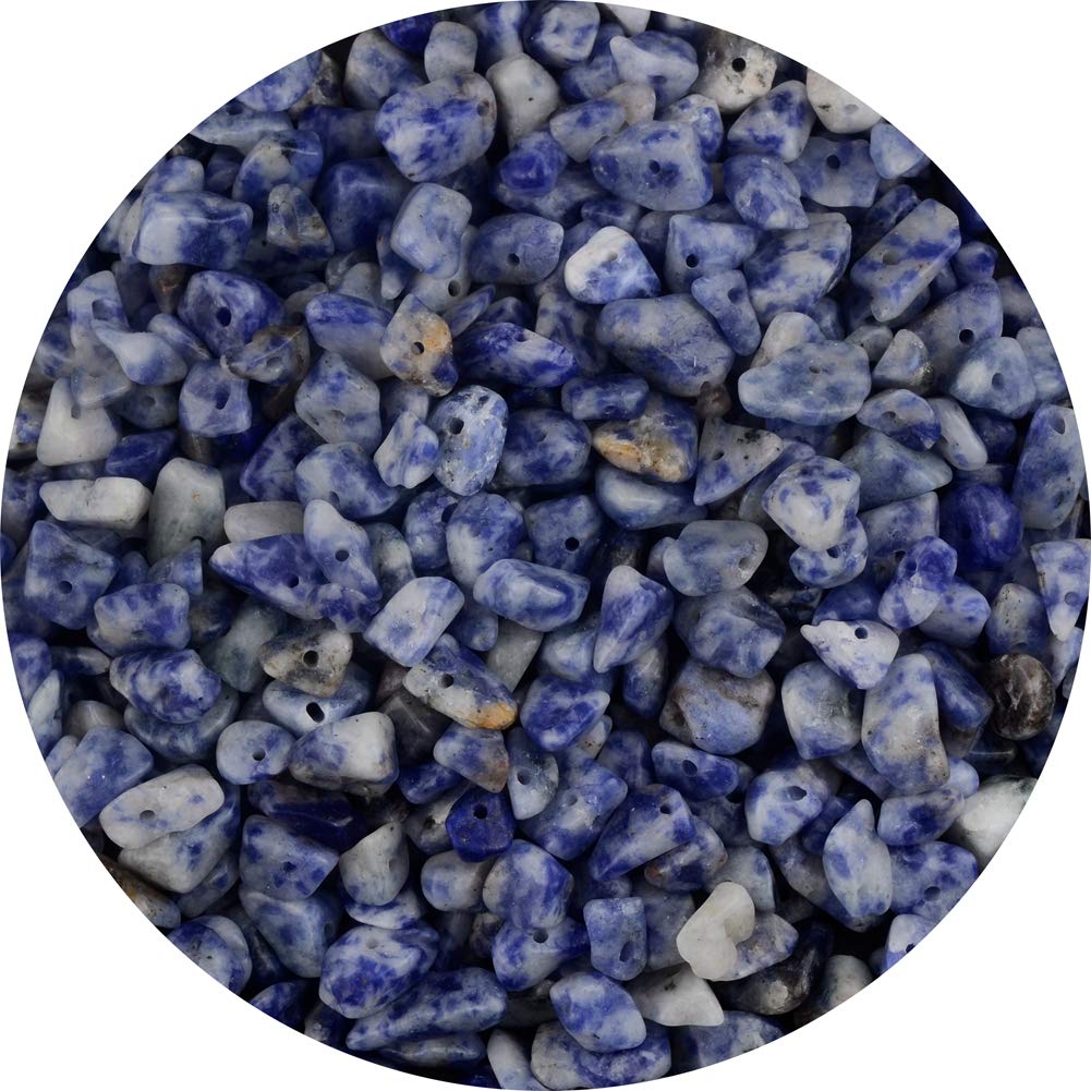 Chip Stone Beads Turquoise 5-8mm About 400 Pieces Irregular Gemstones Healing Crystal Loose Rocks Bead Hole Drilled DIY for Bracelet Jewelry Making Crafting (5-8mm, Turquoise)