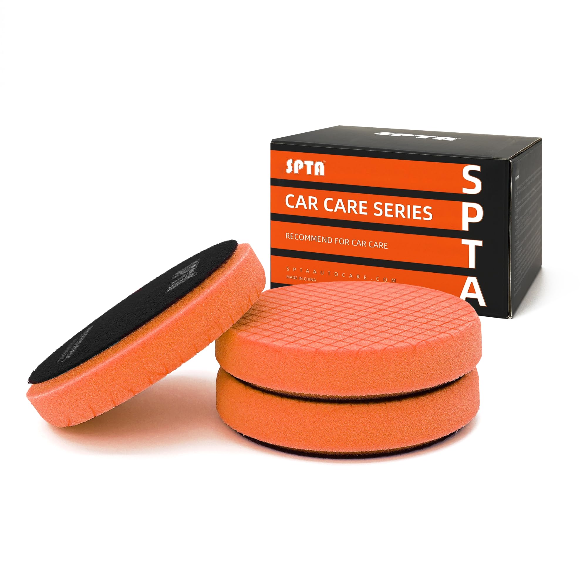 Blue T60 Moderate-Cut Foam Polishing Pads, SPTA 1Pc 3.5 Inch Face for 3 Inch 80mm Backing Plate Compound Buffing Sponge Pads for Car Buffer Polisher Compounding, Polishing and Waxing -FPTSS3G