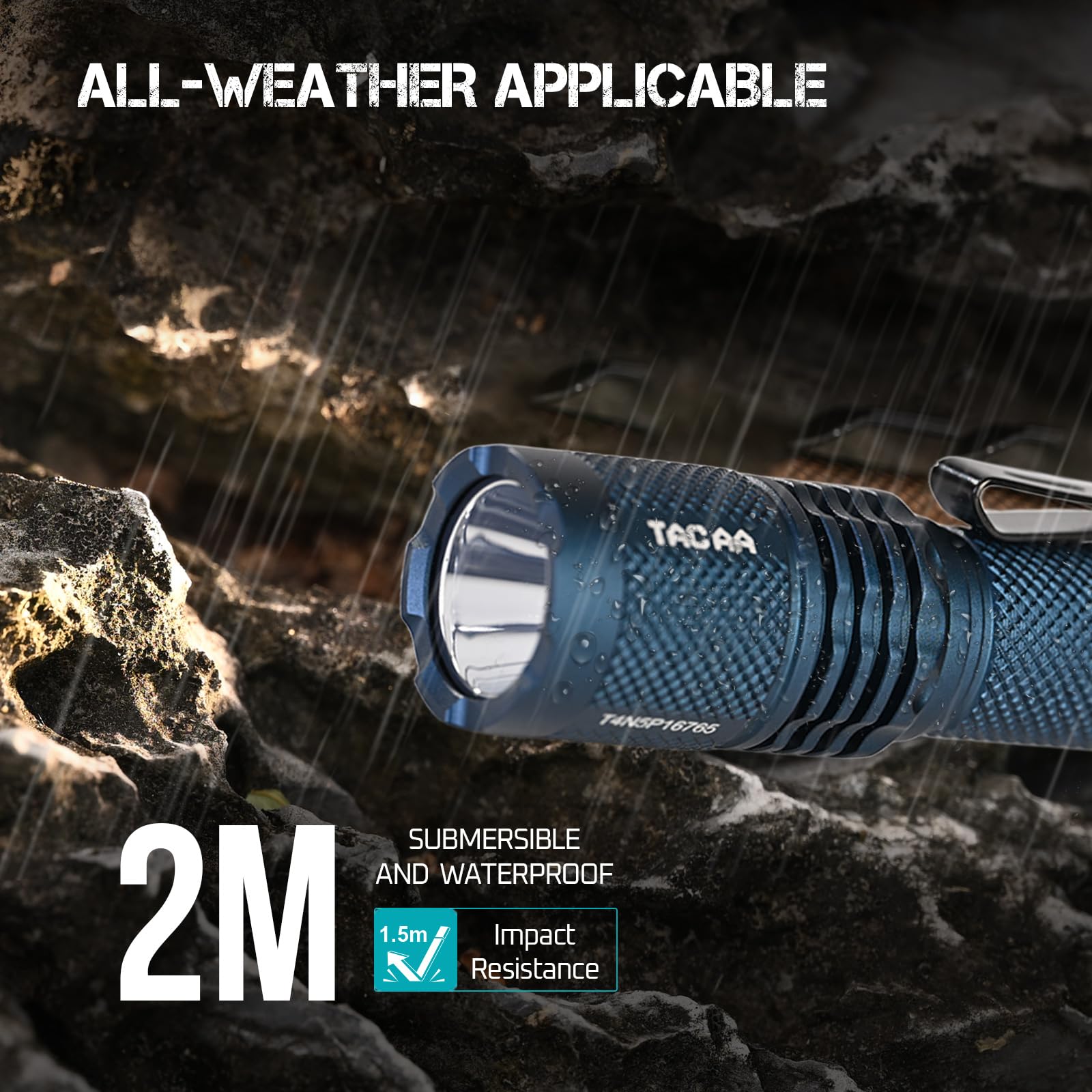 ACEBEAM TAC AA 2.0 Longest-Range AA Flashlight 360 Meters, 900 High Lumens Tactical EDC Flashlight Rechargeable, 6 Modes Pocket LED Flashlight, Super Bright Small Mini Flashlight, Red Color