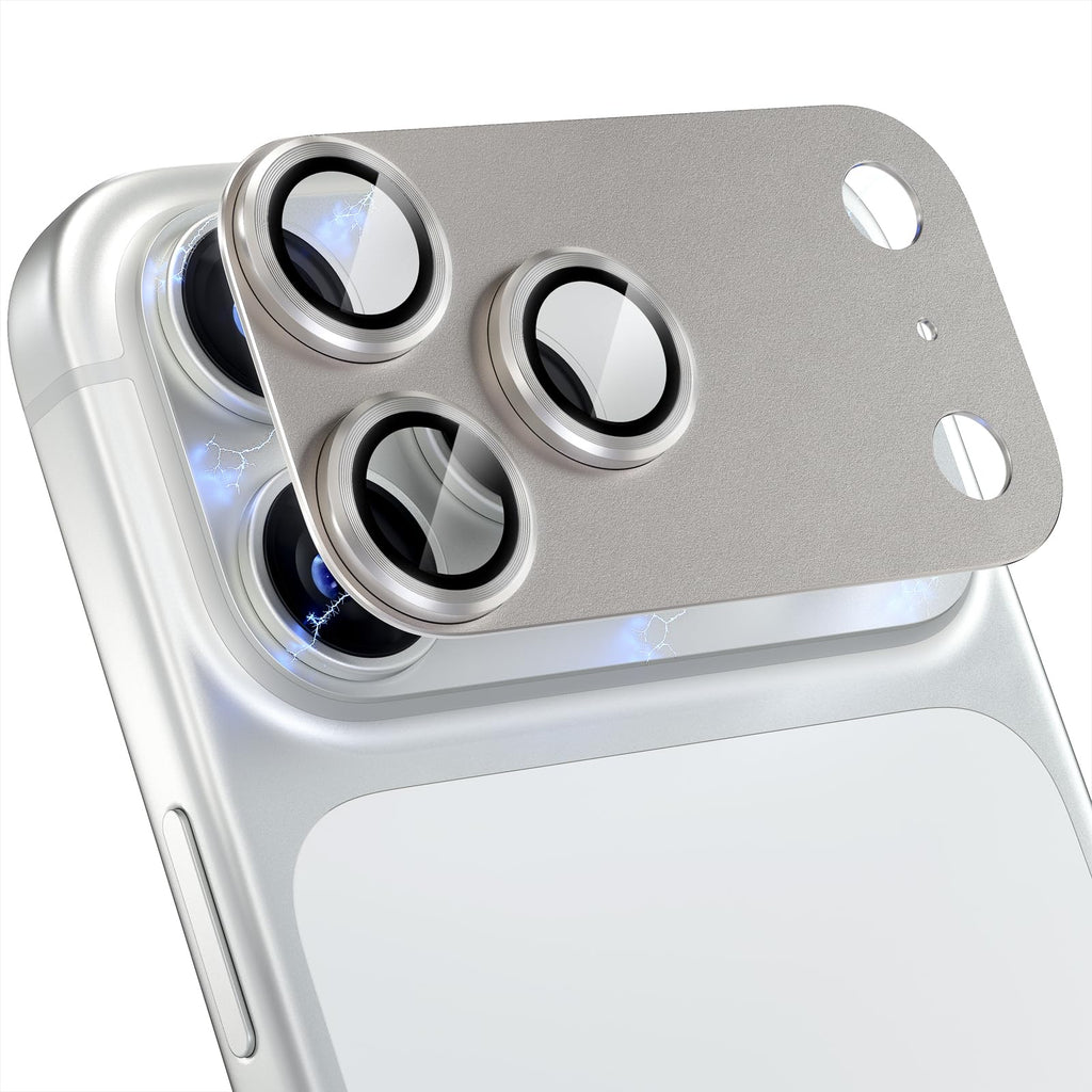 Choiche Compatible for iPhone 16 Pro/iPhone 16 Pro Max Camera Lens Protector, Bling Camera Cover with 9H Tempered Glass Lens Screen Protector Metal Ring Decoration Accessories(Black)