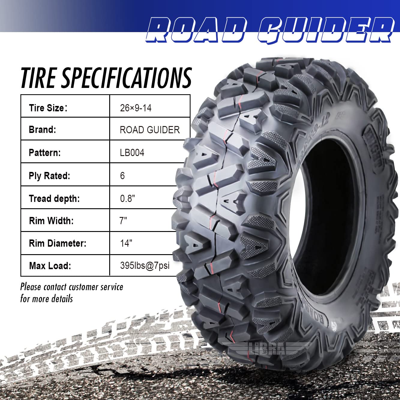 Roadguider ATV/UTV Tires 26x9-12 26x9x12 6PR 10277, Set 4 …