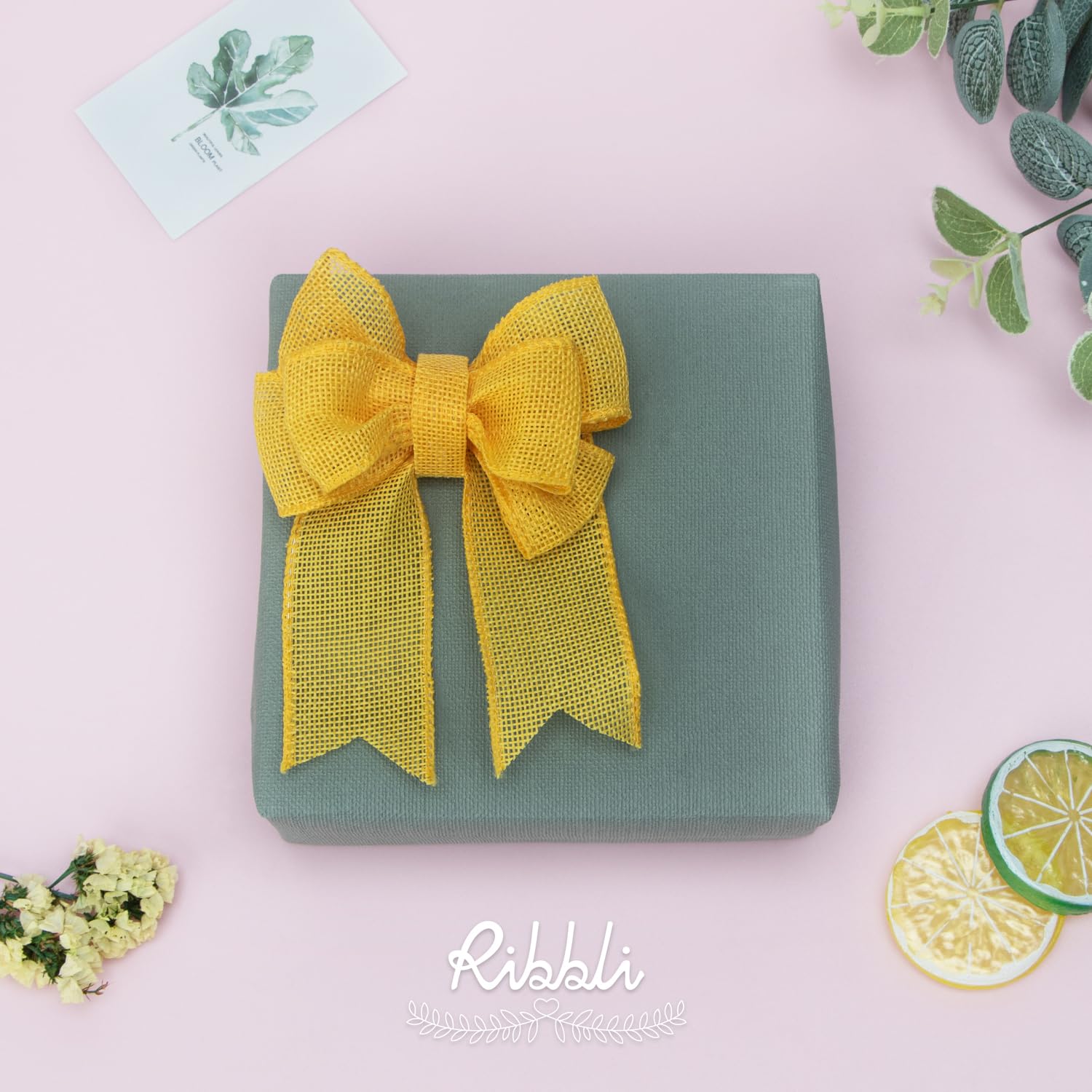 Ribbli Cinta con alambre de arpillera verde manzana, 1-1/2 pulgadas x 10 yardas, cinta con borde con alambre para lazo grande, corona, decoración de árbol, decoración al aire libre