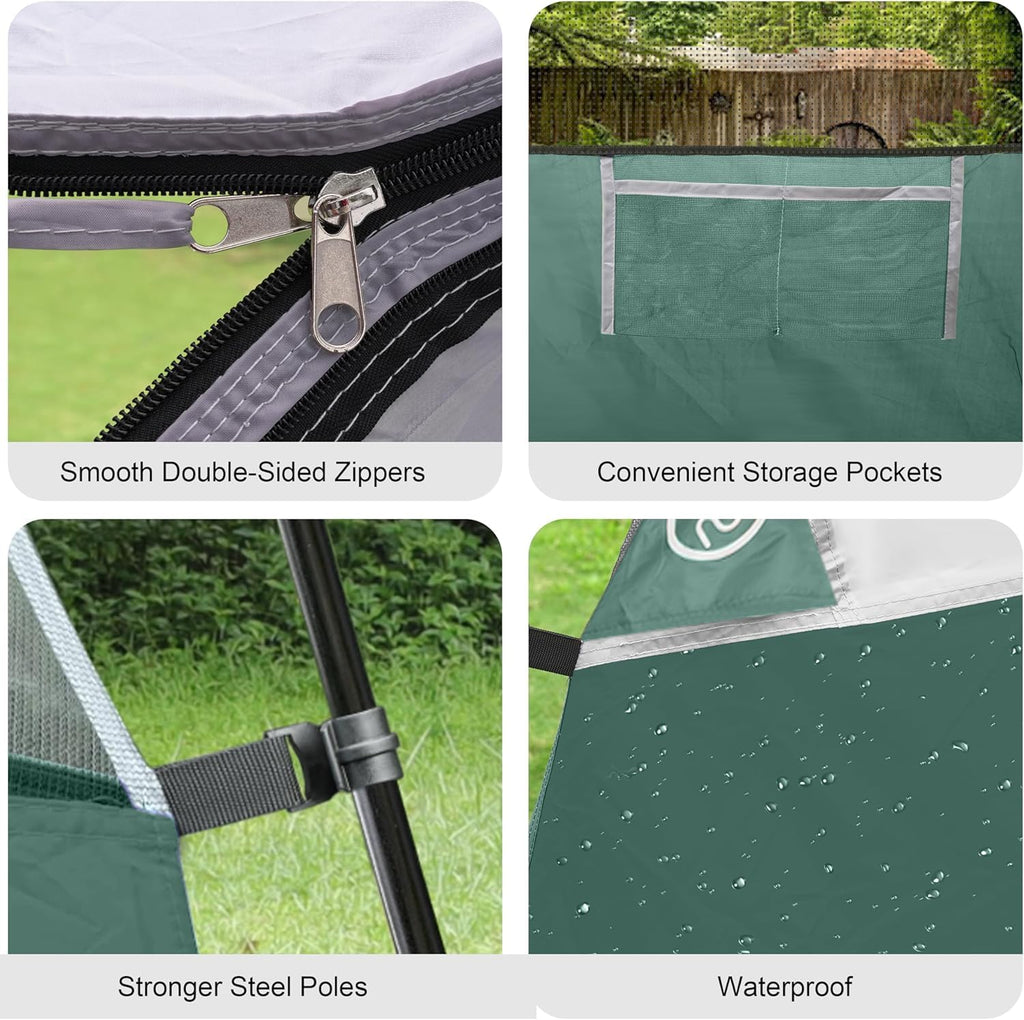 CAMPROS CP Camping Tent 2/4/6 Person, Waterproof Windproof Double Layer Dome Tent, Easy Setup with Large Mesh Windows & Wide Door for Outdoor Camping Backyard