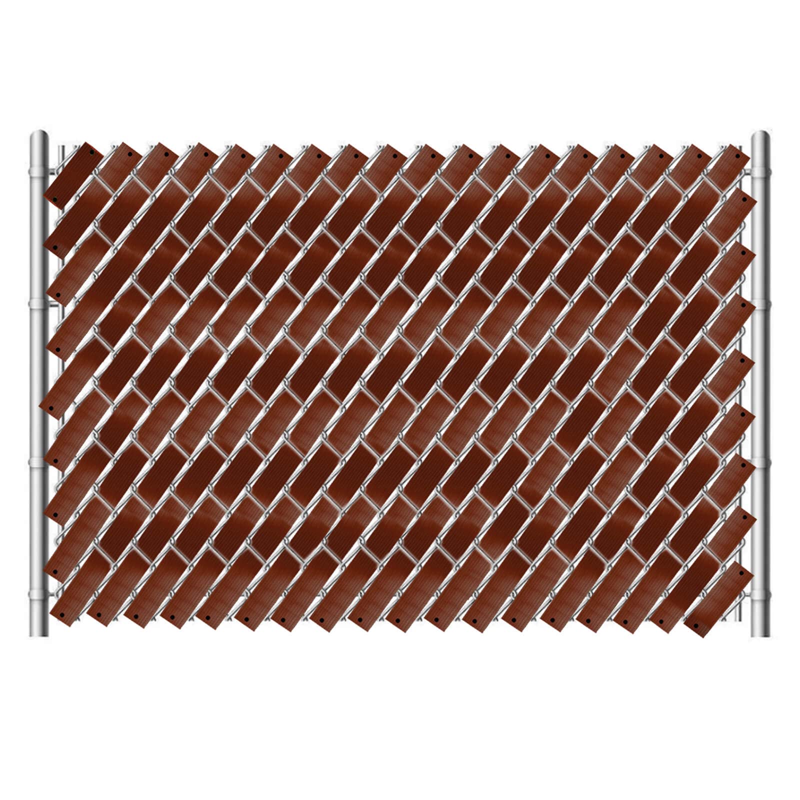 Chain Link Fence Privacy Tape, 246ft x 0.15ft Chain Link Fence Slats, Fence Covering Privacy, Brown (200PCS Button + Puncher Included)