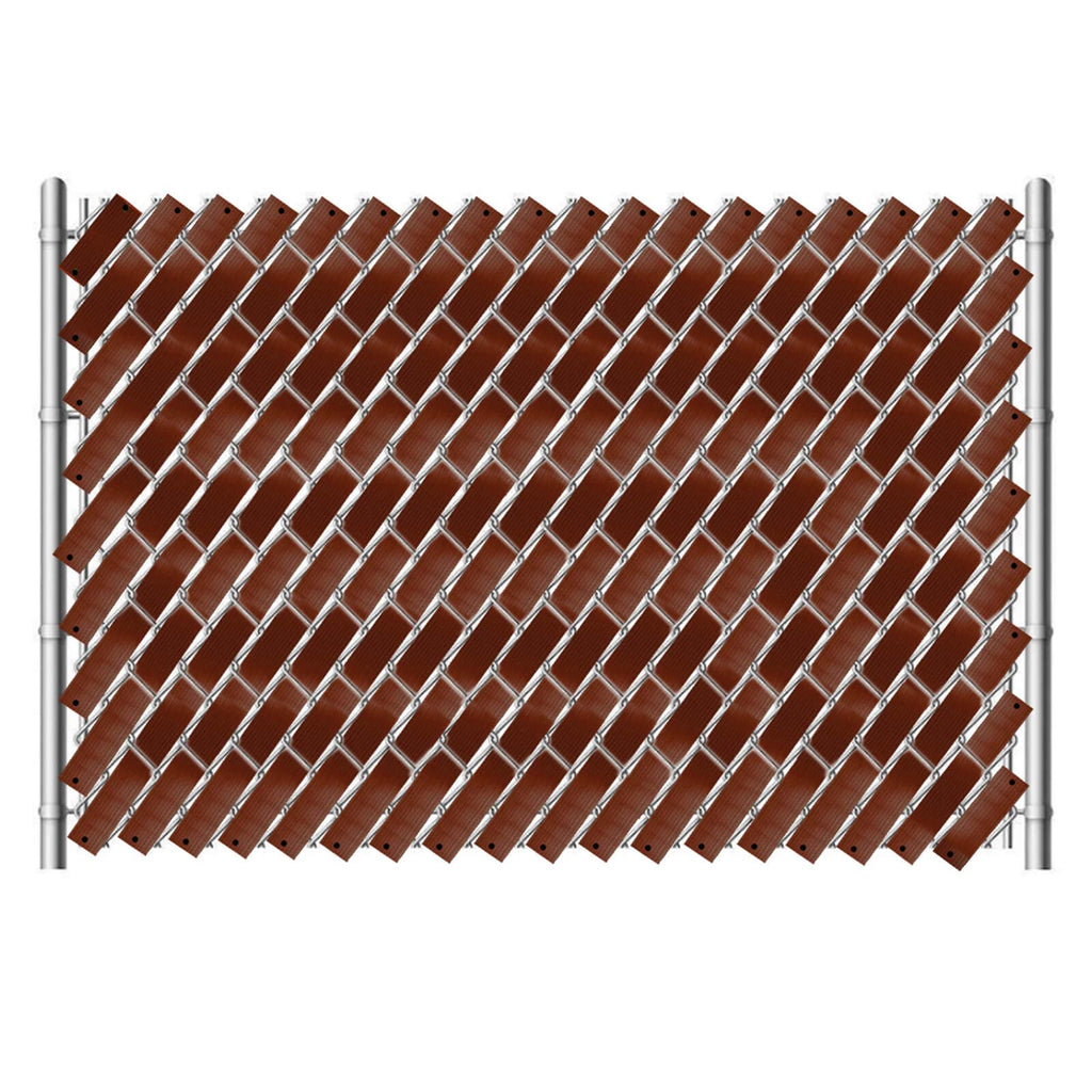 Chain Link Fence Privacy Tape, 246ft x 0.15ft Chain Link Fence Slats, Fence Covering Privacy, Brown (200PCS Button + Puncher Included)