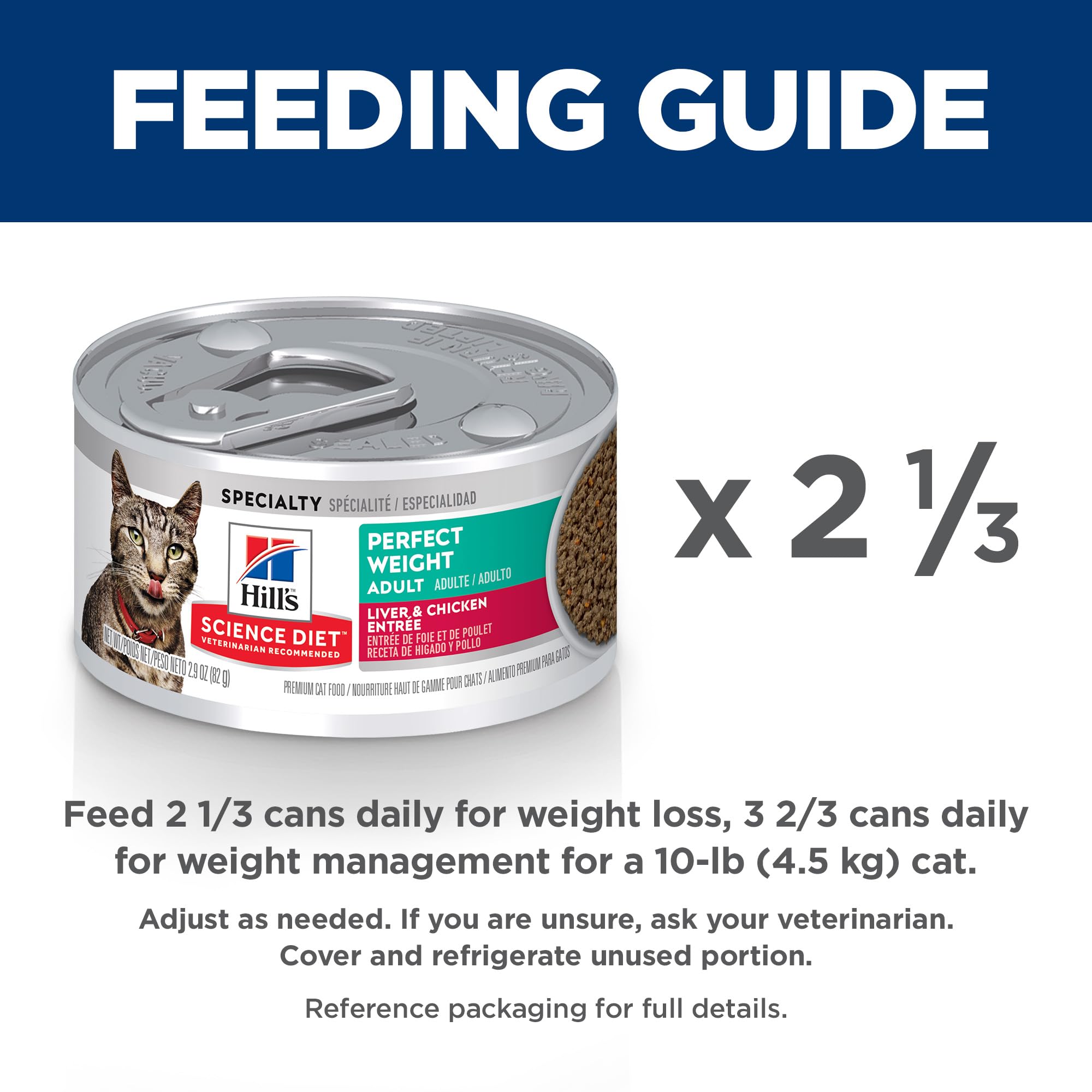 Hill's Science Diet Adult Perfect Weight Wet Cat Food, Roasted Vegetable & Chicken, 2.9 oz. Cans, 24-Pack
