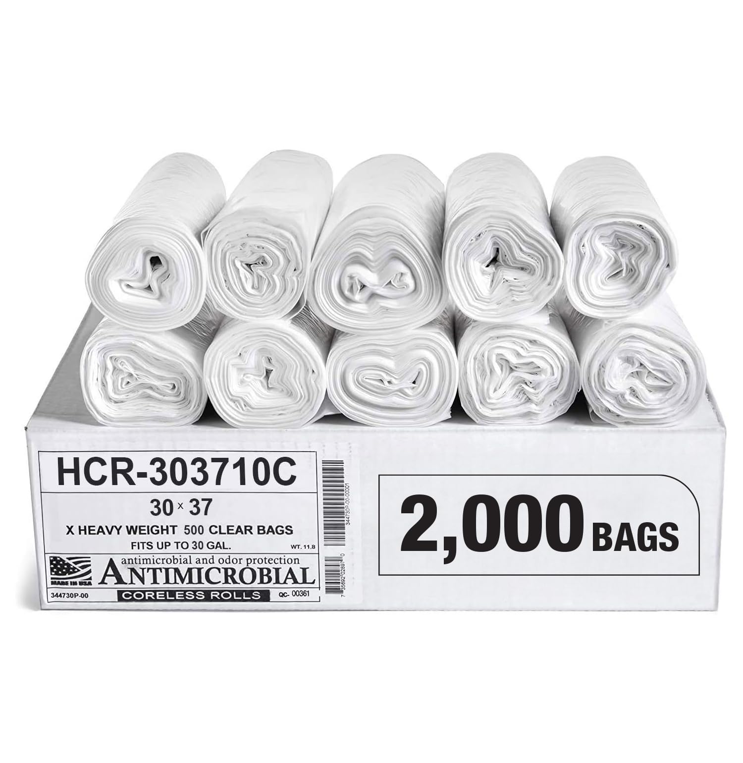 Aluf Plastics High Density Trash Bags, 10 Gallon, 4000 Count, 6 Micron (eq), 24" x 24", Black, for Bathroom, Office, Industrial, Commercial, Janitorial, Municipal, Recycling