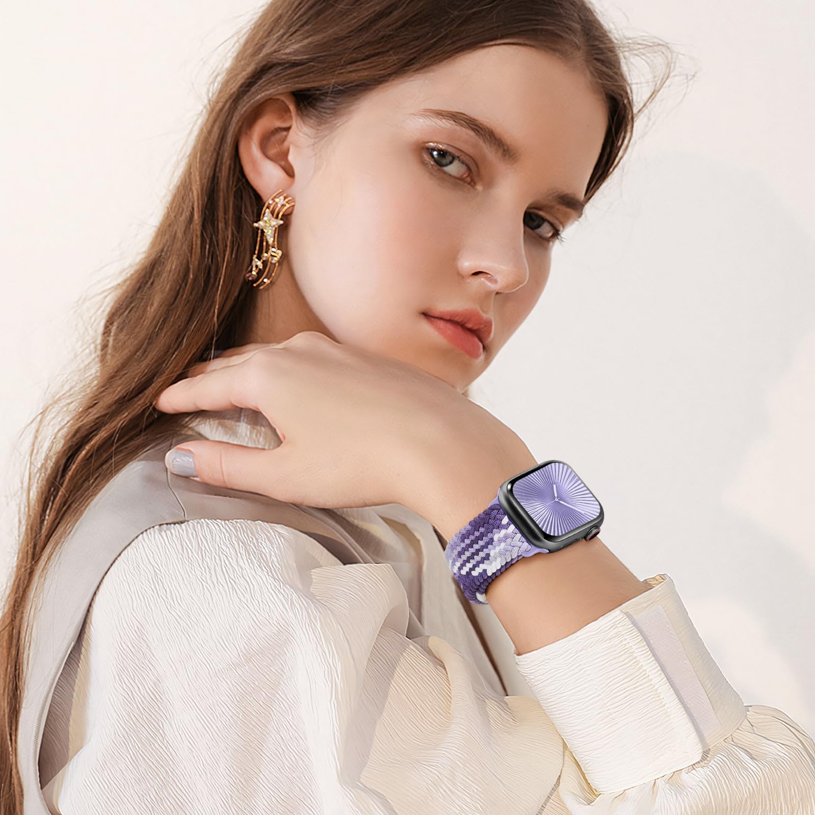 Braided Stretchy Bands with Magnetic Clasp Compatible for Apple Watch Band 38mm 40mm 41mm 42mm 44mm 45mm 46mm 49mm Women Men, Nylon Sport Solo Loop for iWatch Series 11 10 9 8 7 6 5 4 3 Ultra 3 2 1 SE