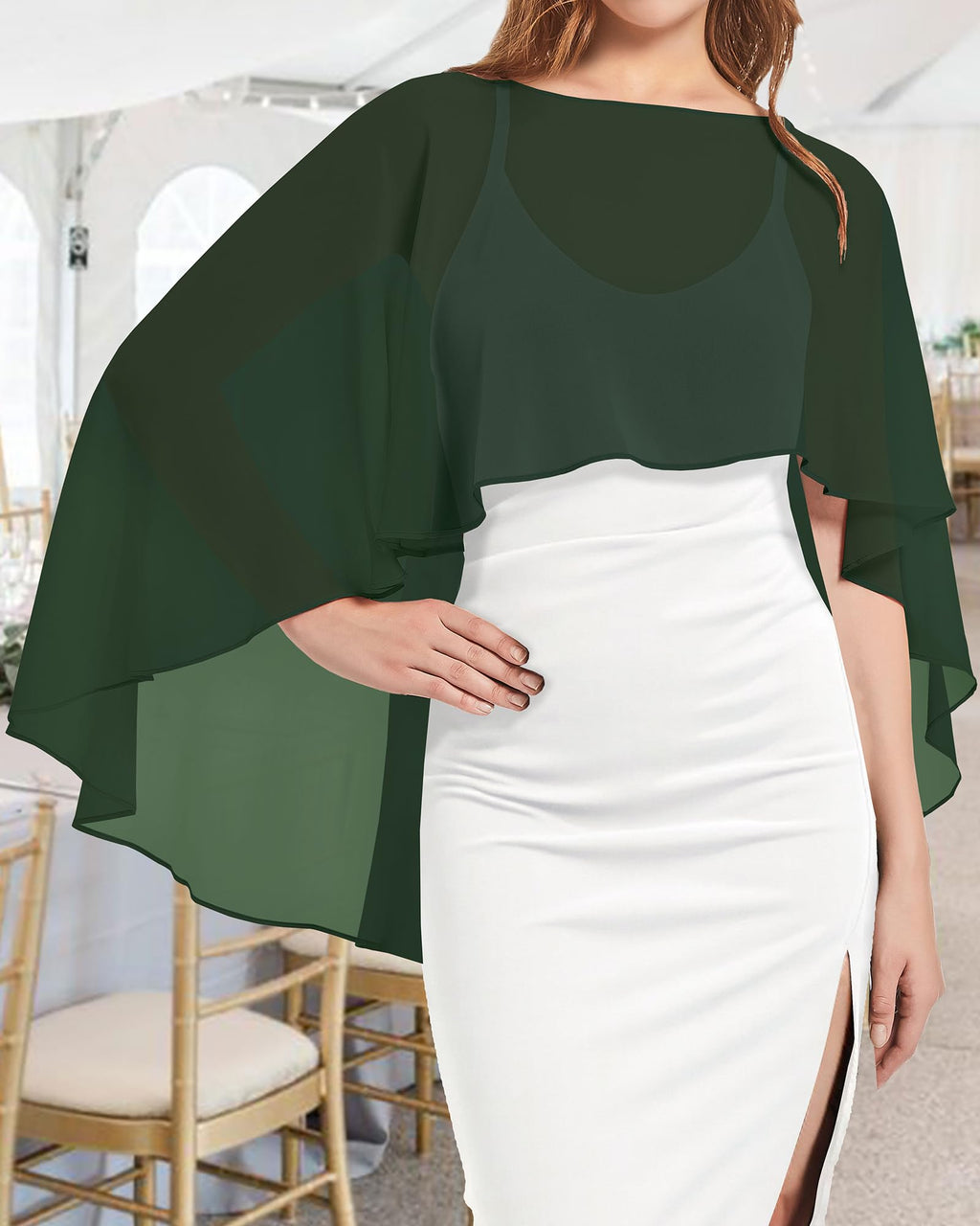 Womens Capelets Shawls and Wraps for Evening Dress Chiffon Capes Wedding Cover Up