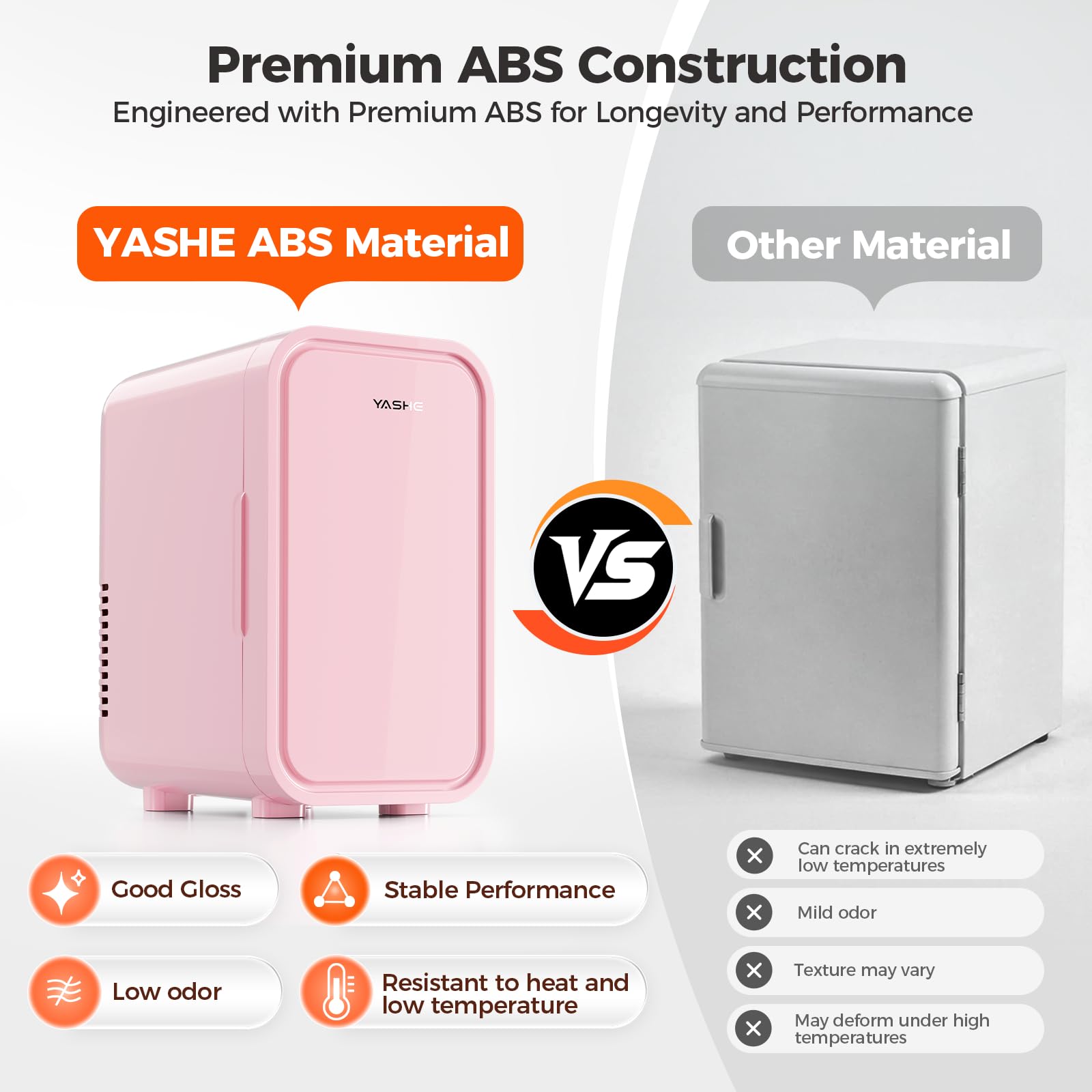 YASHE Mini Fridge, 4 Liter/6 Can Mini Makeup Fridge, 110V AC/ 12V DC Portable Thermoelectric Cooler&Warmer for Skincare, Drink, Cosmetic, Medicine, Small fridge for Bedroom, Office, Dorm, Car, Black