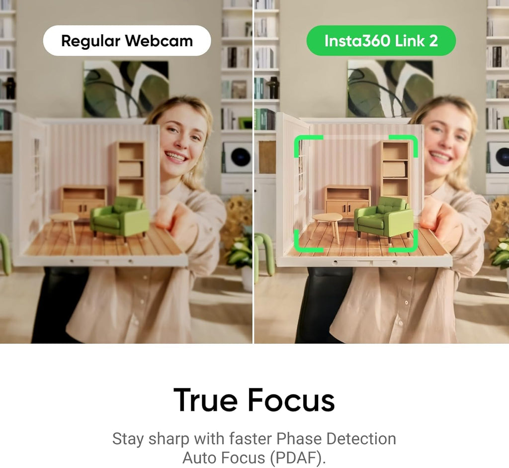 Insta360 Link 2-PTZ 4K Webcam with 1/2" Sensor, AI Tracking, Gesture Control, HDR, Noise-Canceling Mic, Webcam for Laptop, Live Streaming, Gaming